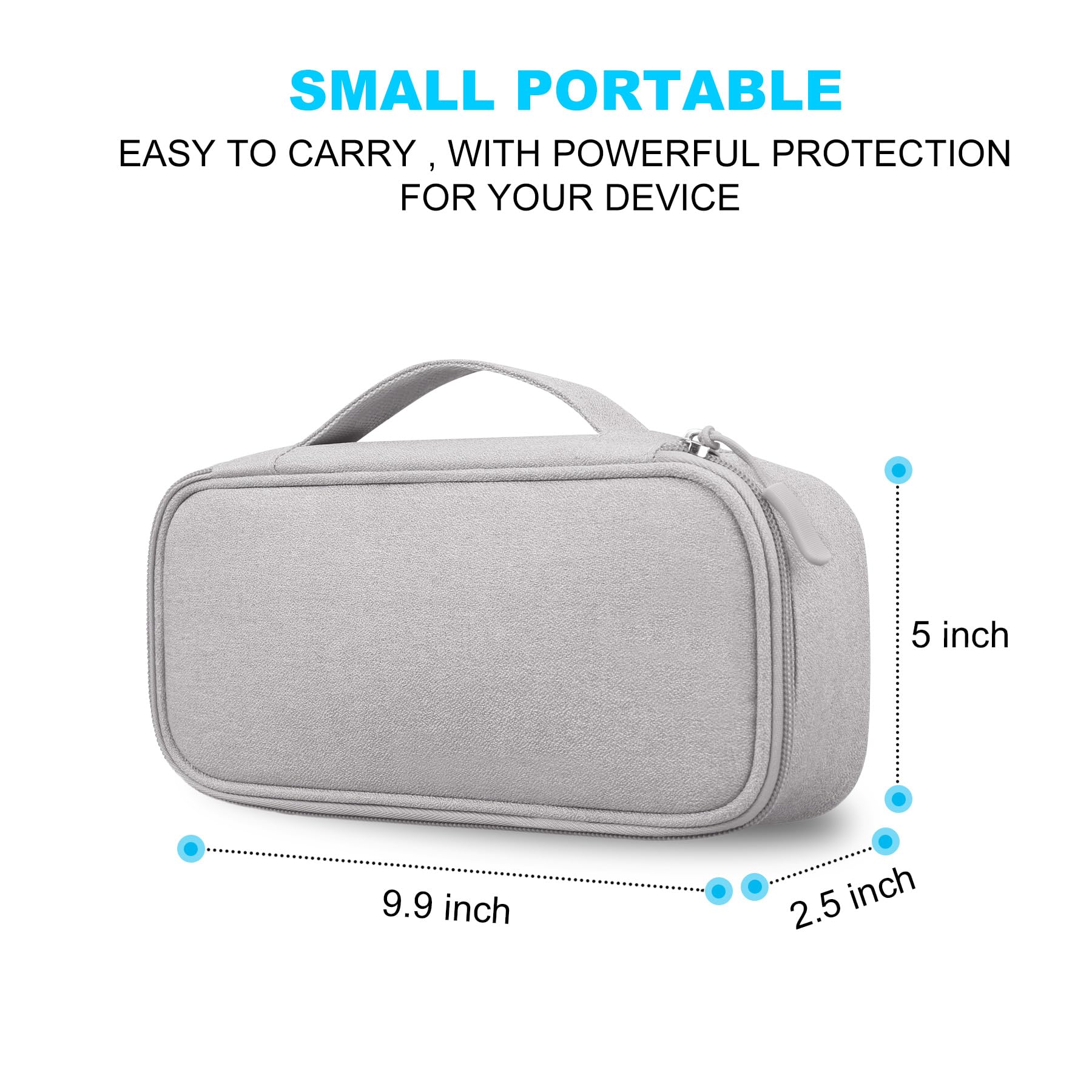 Lacdo Electronic Organizer Travel Cable Organizer Bag Pouch Tech Electronic Accessories Carry Case Portable Double Layers Charger Case for Cable, Cords, Charger, Earphone, Power Bank, Gray - Image 4