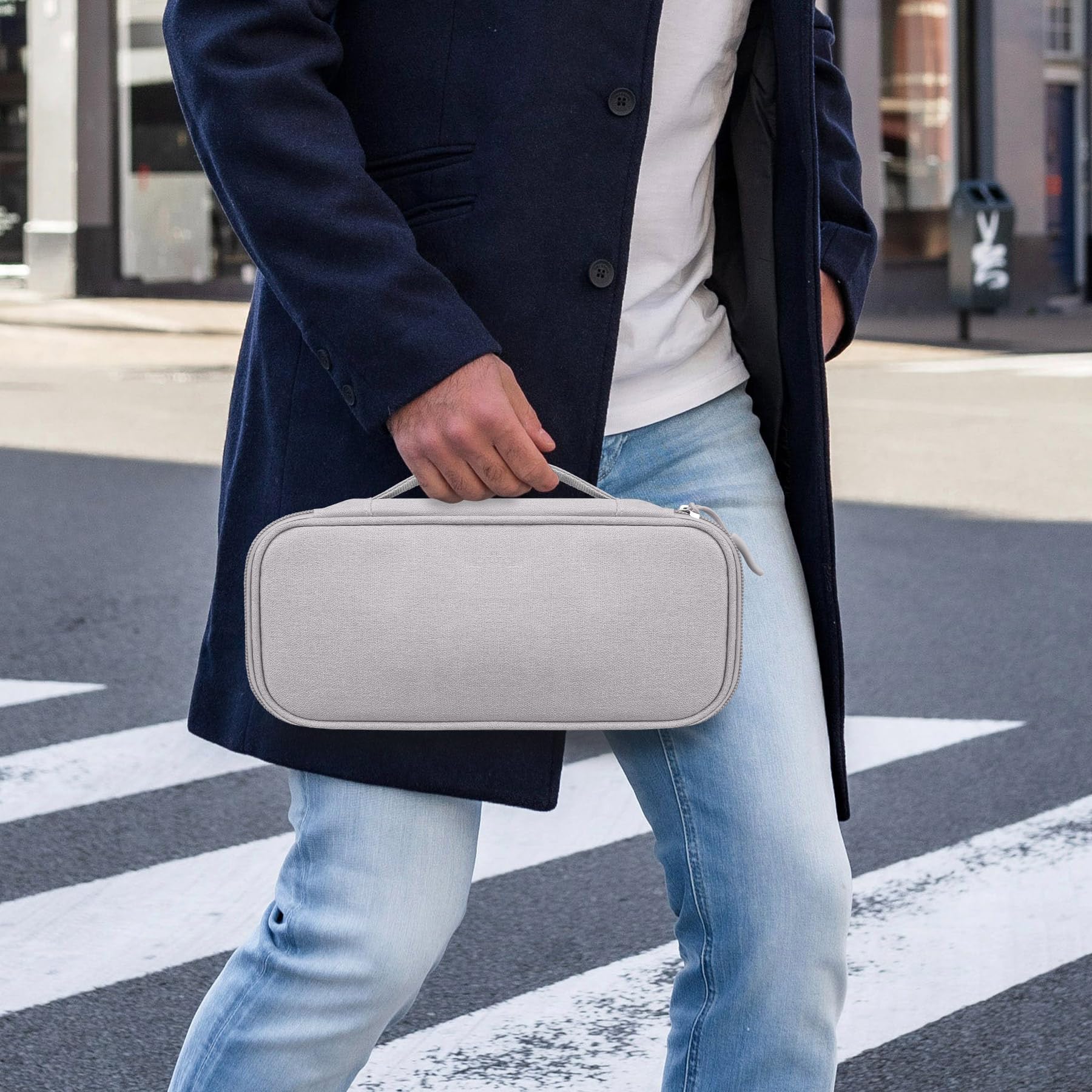 Lacdo Electronic Organizer Travel Cable Organizer Bag Pouch Tech Electronic Accessories Carry Case Portable Double Layers Charger Case for Cable, Cords, Charger, Earphone, Power Bank, Gray - Image 6