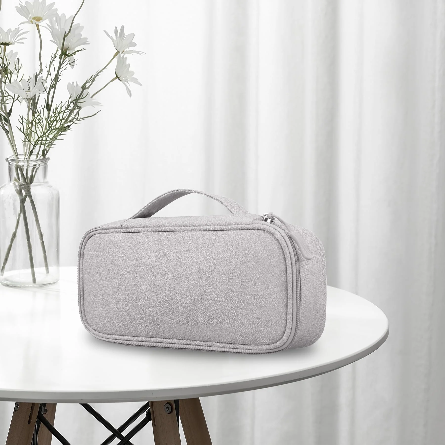 Lacdo Electronic Organizer Travel Cable Organizer Bag Pouch Tech Electronic Accessories Carry Case Portable Double Layers Charger Case for Cable, Cords, Charger, Earphone, Power Bank, Gray - Image 7