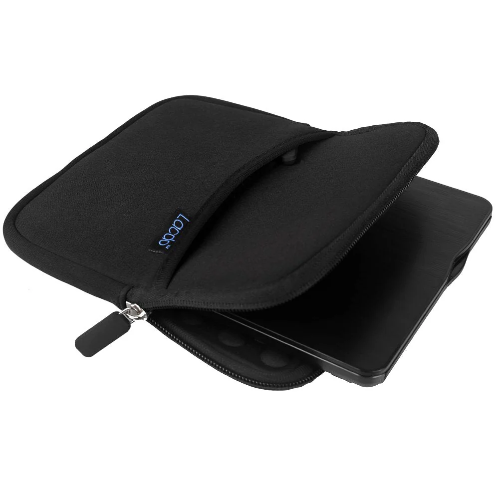 Lacdo Shockproof External CD DVD Hard Drive Sleeve Storage Pouch Bag for Burner Player Writer Blu-Ray BlueFire/Asus/LG/Dell/Asus/Pioneer/HP/VersionTech Neoprene Portable Protective Carrying Case,Black Black - Image 3
