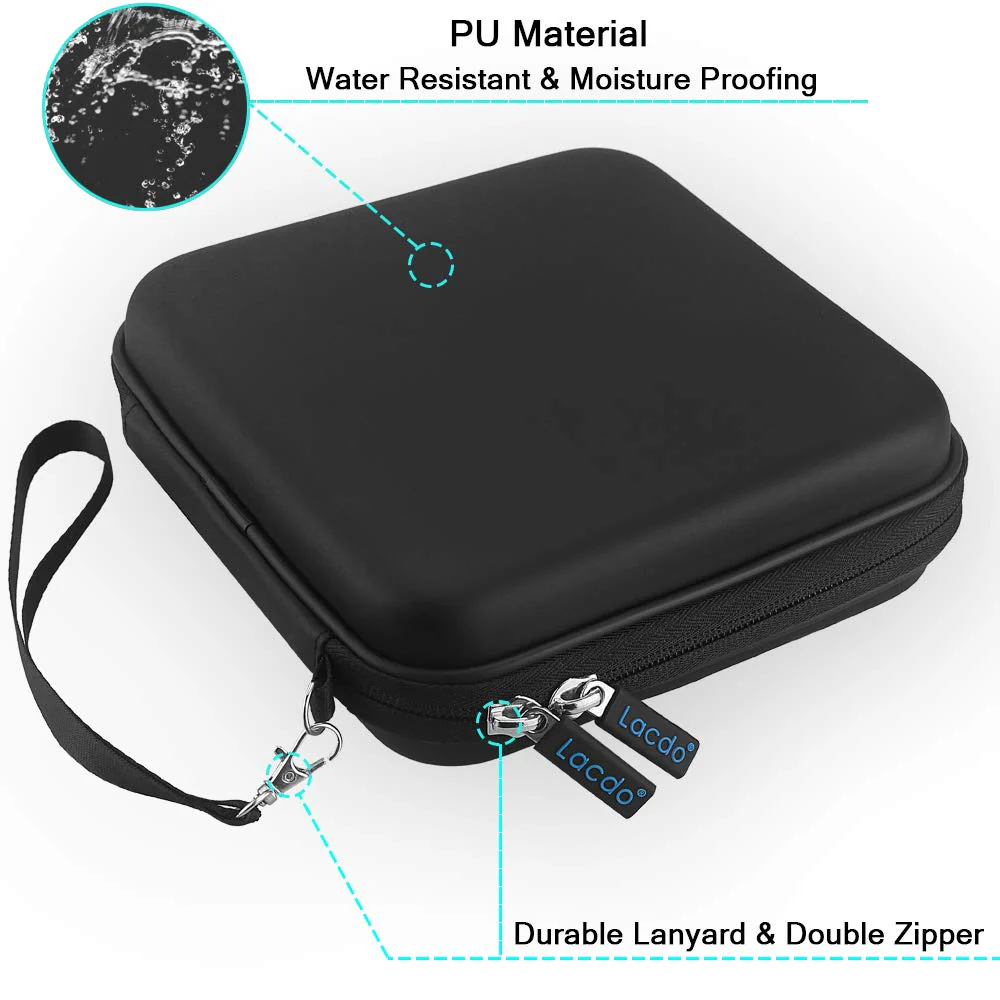 Lacdo USB CD DVD Writer Blu-Ray & External Hard Drive Protective Storage Case Bag Compatible Apple USB Superdrive, Samsung SE-208GB SE-218CB LG GP65NB60 GP60NB50 Dell ASUS External DVD Drives, Black - Image 2