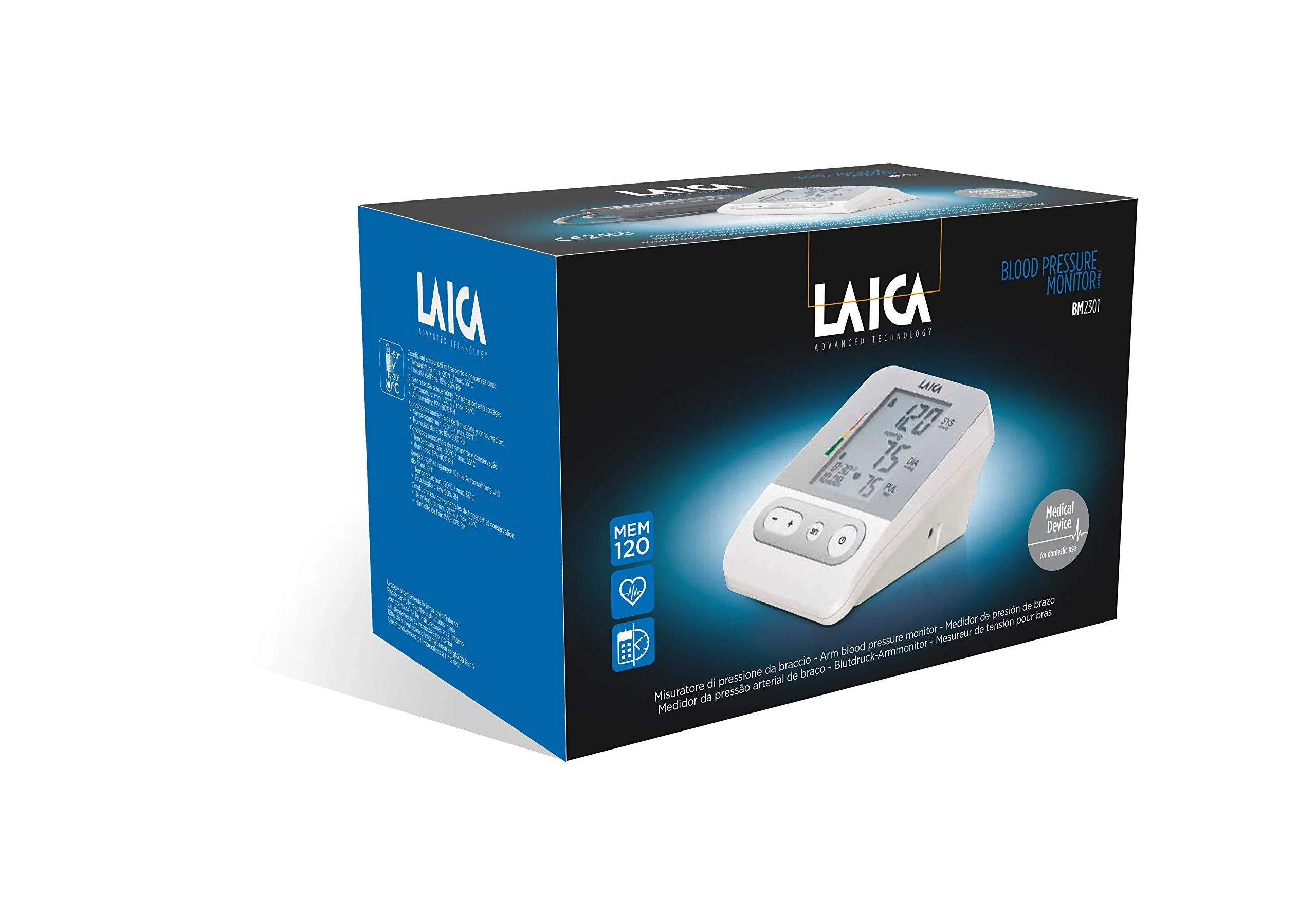 Laica BM2301 Blood Pressure Monitor Fully Automatic Upper Arm Blood Pressure Monitor White / Silver - Image 5