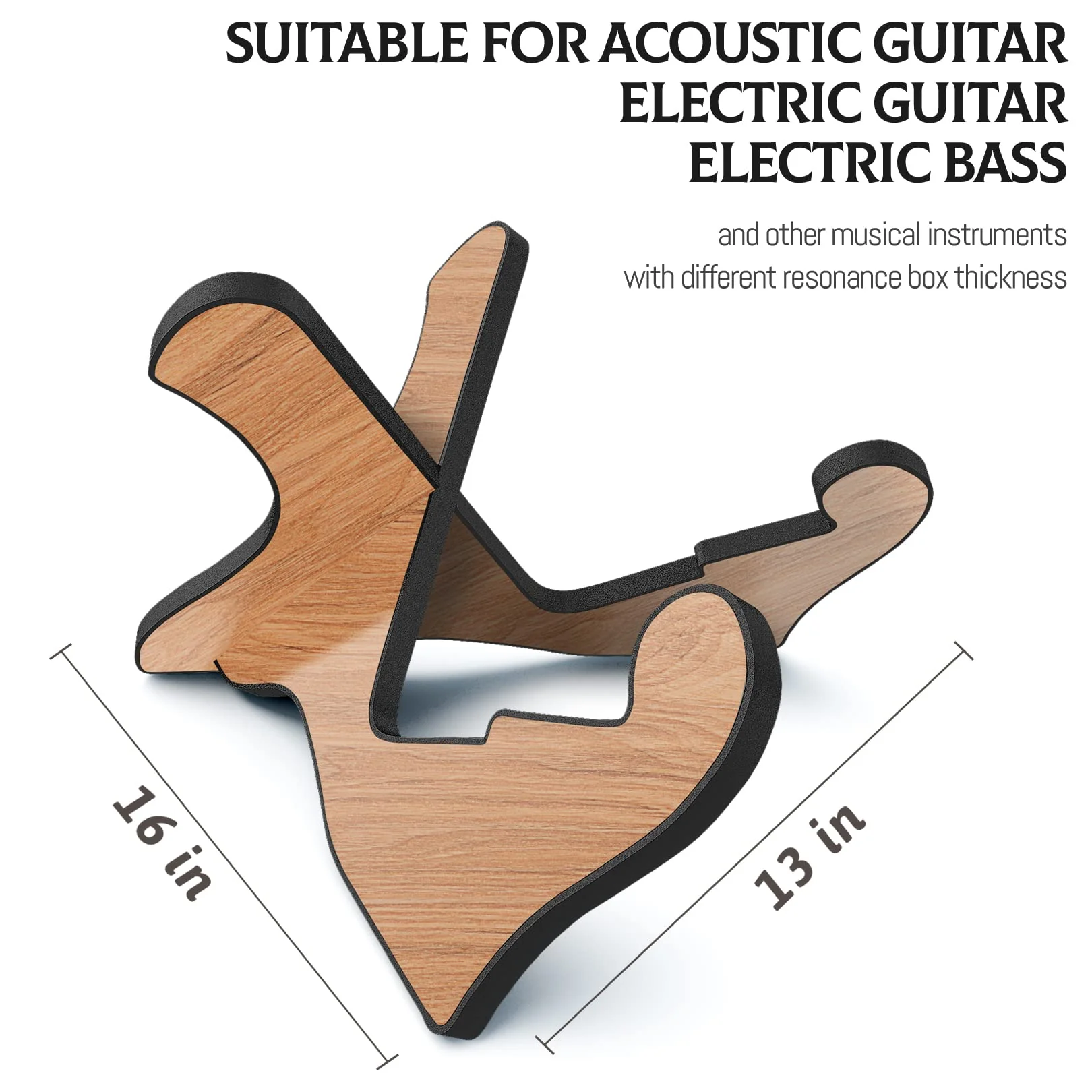 LALAOKS 1Pair Guitar Stand Wooden Guitar Stand Portable Folding Instrument Holder for Acoustic Classic Electric Bass Guitar Sapele - Image 2