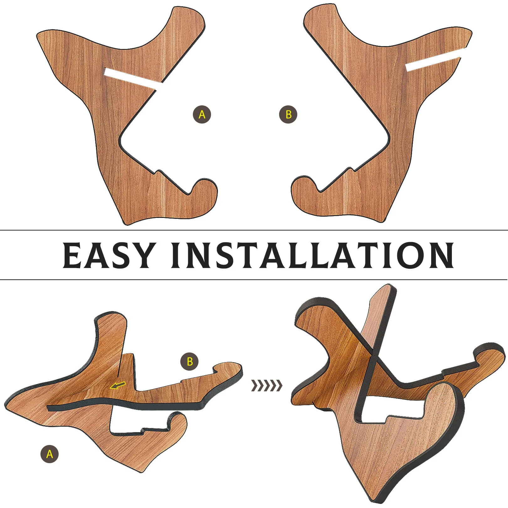 LALAOKS 1Pair Guitar Stand Wooden Guitar Stand Portable Folding Instrument Holder for Acoustic Classic Electric Bass Guitar Sapele - Image 4