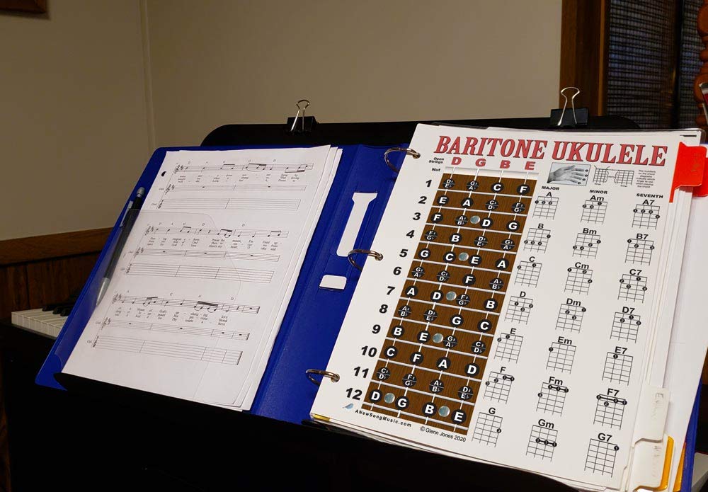 Laminated Baritone Ukulele Fretboard & Chord Chart Easy Instructional Poster Bari Uke Notebook 8.5"x11" | A New Song Music - Image 5