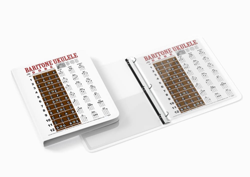 Laminated Baritone Ukulele Fretboard & Chord Chart Easy Instructional Poster Bari Uke Notebook 8.5"x11" | A New Song Music - Image 6