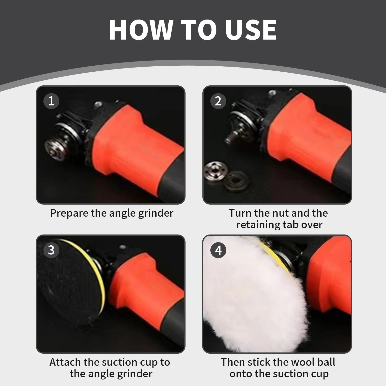 Landrain 6 pieces polishing disc, 125 mm, lambswool cover, polishing attachment, angle grinder, polishing sponge, 125 mm, Velcro - Image 6