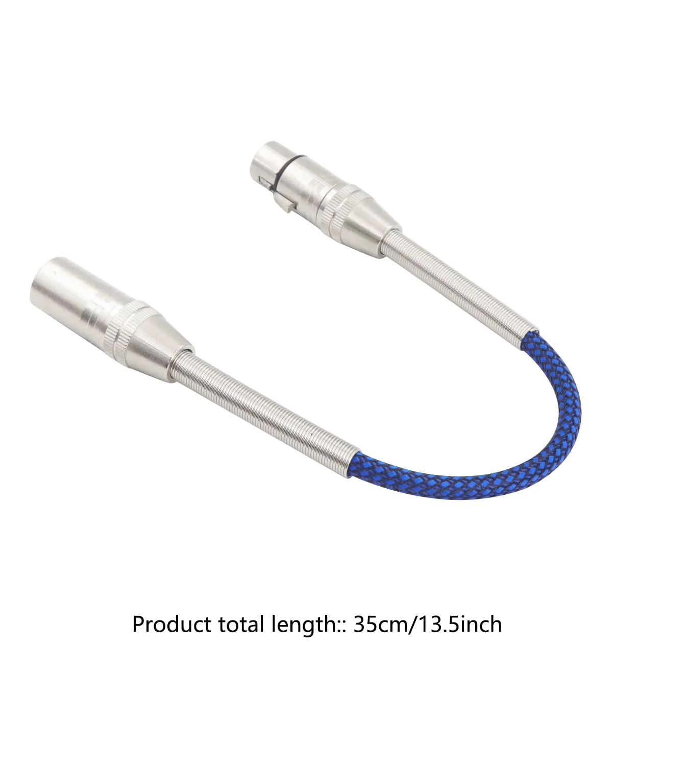 LANMINGLEL Short 3 Pin Metal Spring Microphone Cable XLR Male to Female Heavy Duty Balanced Nylon Braided Cord Compatible Speakers, Microphones(0.3M) 0.3M - Image 5