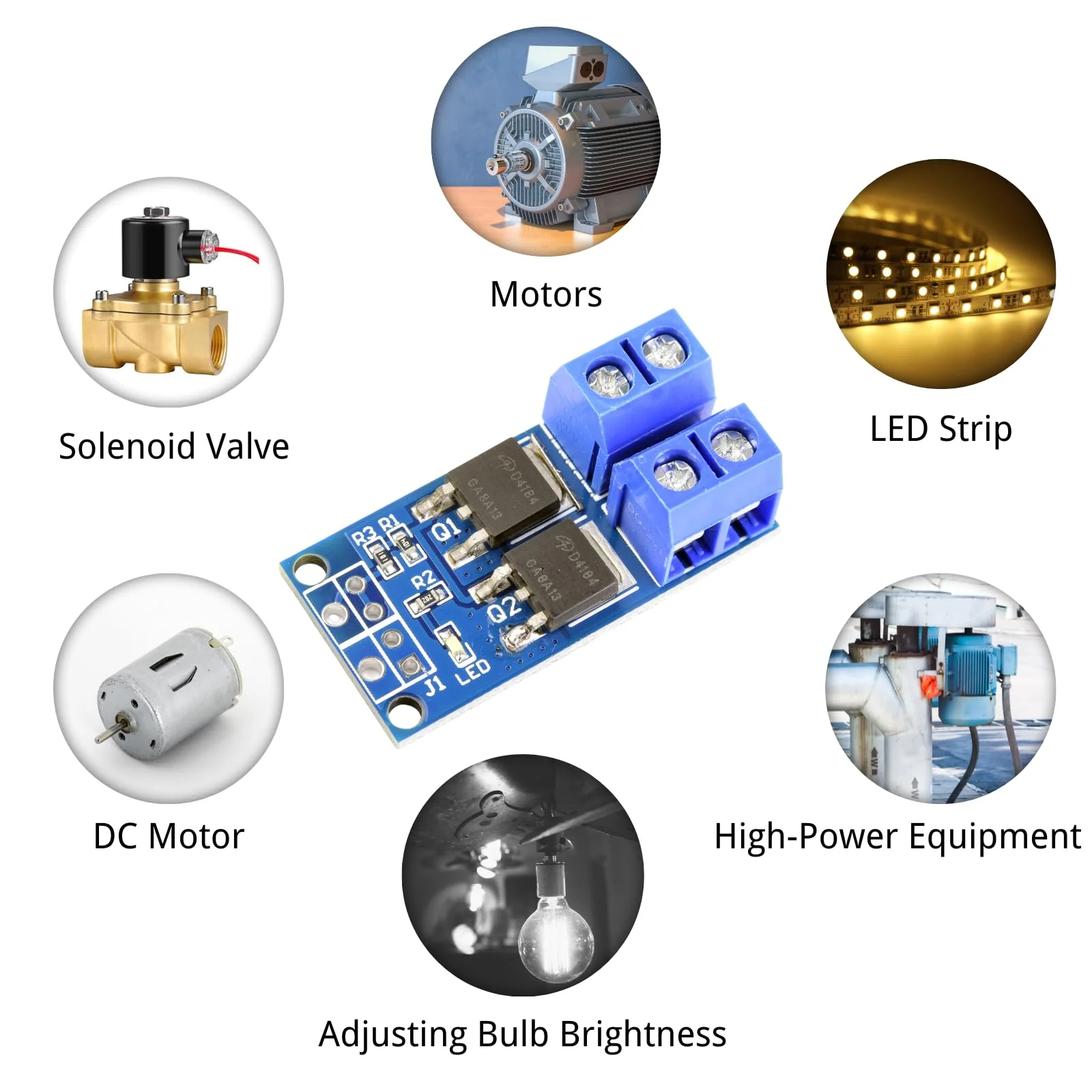 LAOMAO Transistor Mosfet Module 5V-36V 400W PWM Dual High Performance Driver Module MOSFET Switch Drive Compatible with Arduino (Pack of 20) - Image 6