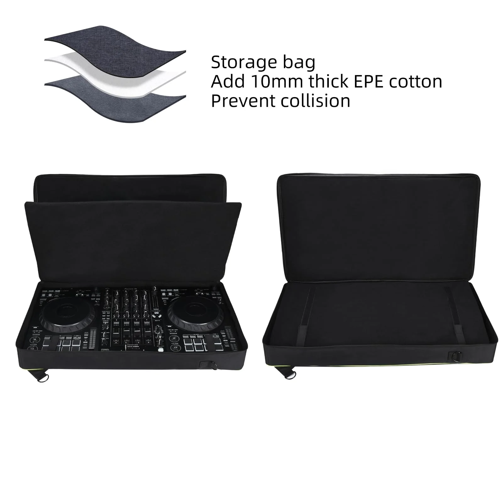 Large capacity DJ storage case for Alpha Theta DDJ-GRV6/Pioneer DDJ FLX10/DDJ 1000/DDJ 1000SRT, Multi-functional storage bag for Outdoors Party Bar DDJ Flx10 Case - Image 4