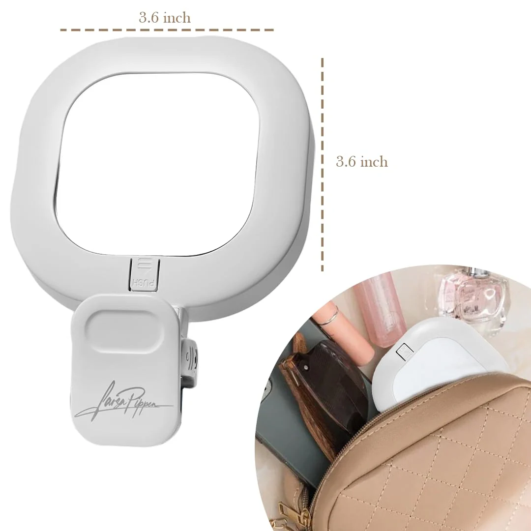Larsa Pippen - The Larsa Light - LED Selfie Light with Clip & Glass Mirror - Rechargeable Selfie Light for Phone or Camera - 142 LEDs-Adjustable Brightness - Ideal for Makeup, TikTok, Content Creators - Image 2