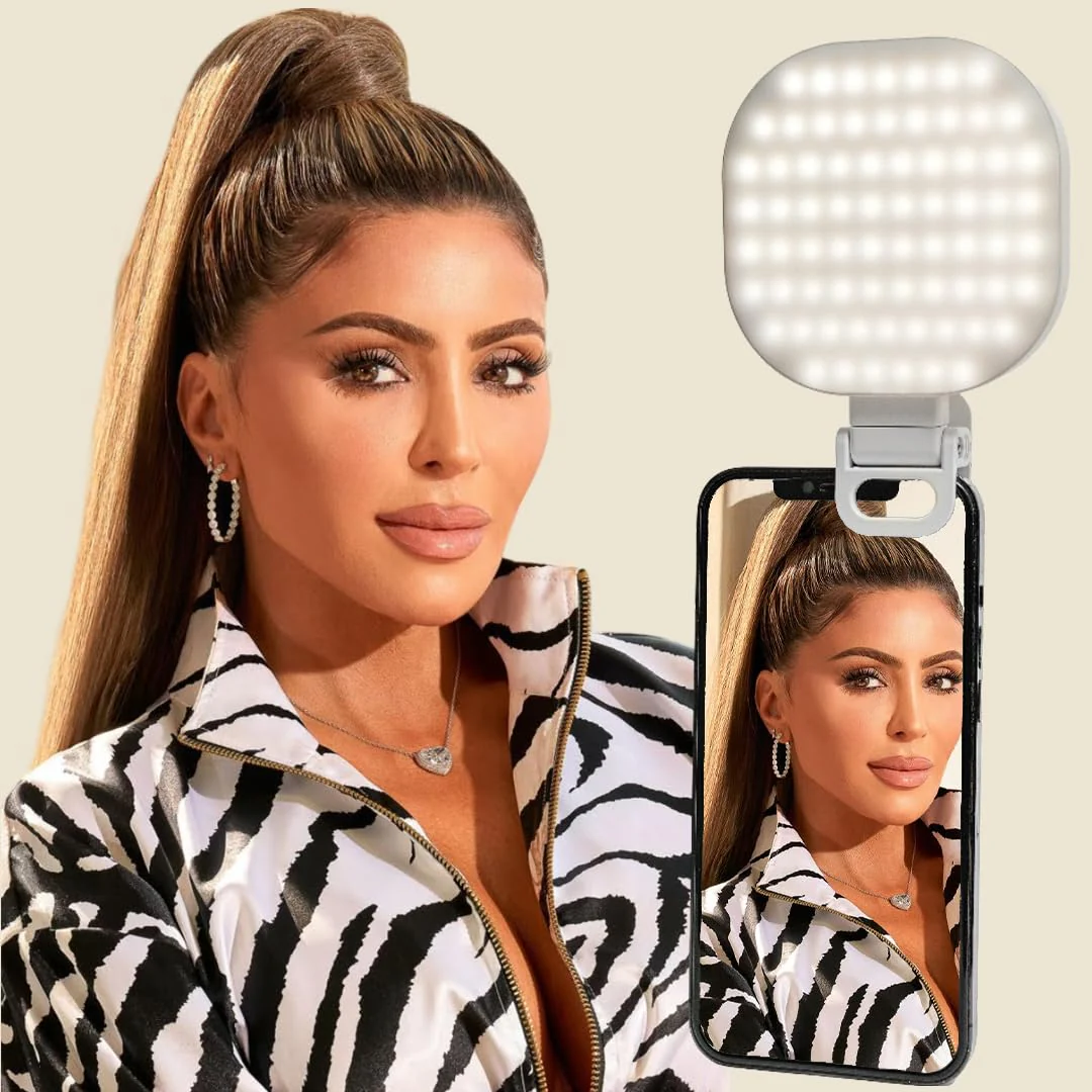Larsa Pippen - The Larsa Light - LED Selfie Light with Clip & Glass Mirror - Rechargeable Selfie Light for Phone or Camera - 142 LEDs-Adjustable Brightness - Ideal for Makeup, TikTok, Content Creators - Image 4