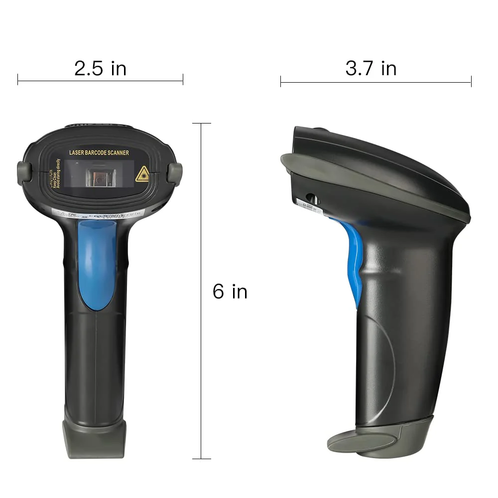 Laser 2.4G Wireless 1D Bar Code Scanners Readers for Computers PC Laptop, UNIDEEPLY Barcode Handheld, Hand Scanning Label UPC EAN Reader Gun Cordless Retails, Black - Image 2