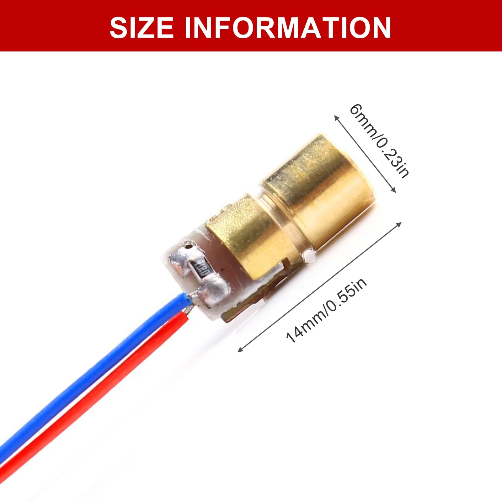 Laser Head Diode, Red Laser Modulem, Laser Dot Diodes, 10 Pieces Red Laser Diode 3 V, Connections Head Outer Diameter 3 V 650 nm 5 mW 6 mm, for Level Meter Floor Instrument - Image 2