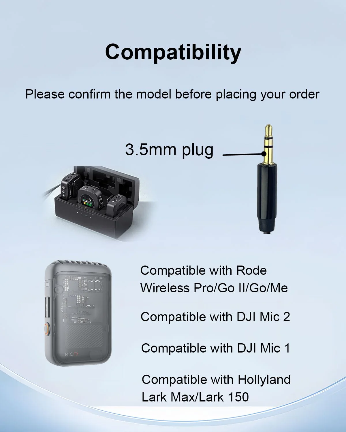 Lavalier Lapel Microphone for DJI MIC 1/2 for Rode GO II Wireless Transmitter, 3.5mm Plug Straight-Headed Omnidirectional Condenser Wired Mics for YouTube Vlog Interview 3.5mm Plug Only for DJI Straight-headed - Image 2