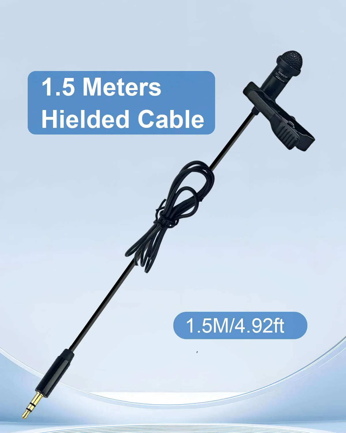 Lavalier Lapel Microphone for DJI MIC 1/2 for Rode GO II Wireless Transmitter, 3.5mm Plug Straight-Headed Omnidirectional Condenser Wired Mics for YouTube Vlog Interview 3.5mm Plug Only for DJI Straight-headed - Image 4