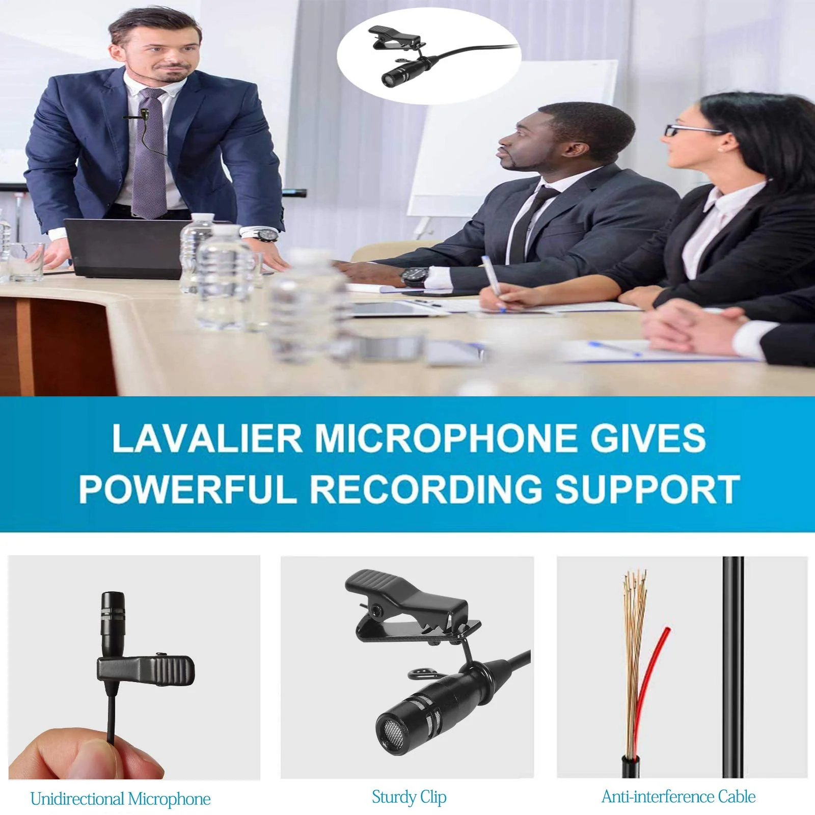 Lavalier Microphone Lapel Microphone Compatible with Shure Wireless Transmitter - Unidirectional Condenser Mic - Mini XLR TA4F Plug Mini XLR TA4F Plug for Shure Only - Image 3