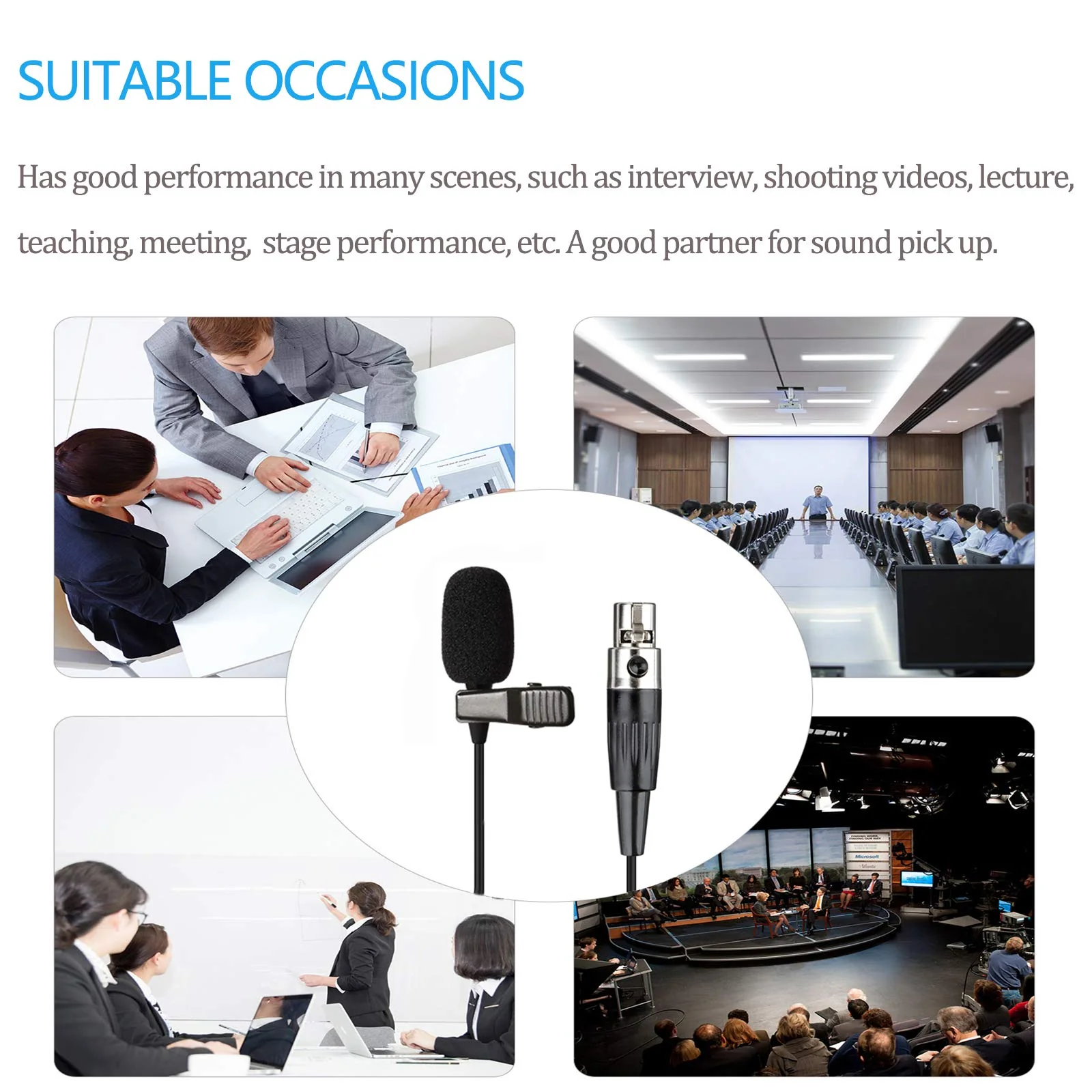 Lavalier Microphone Lapel Microphone Compatible with Shure Wireless Transmitter - Unidirectional Condenser Mic - Mini XLR TA4F Plug Mini XLR TA4F Plug for Shure Only - Image 6