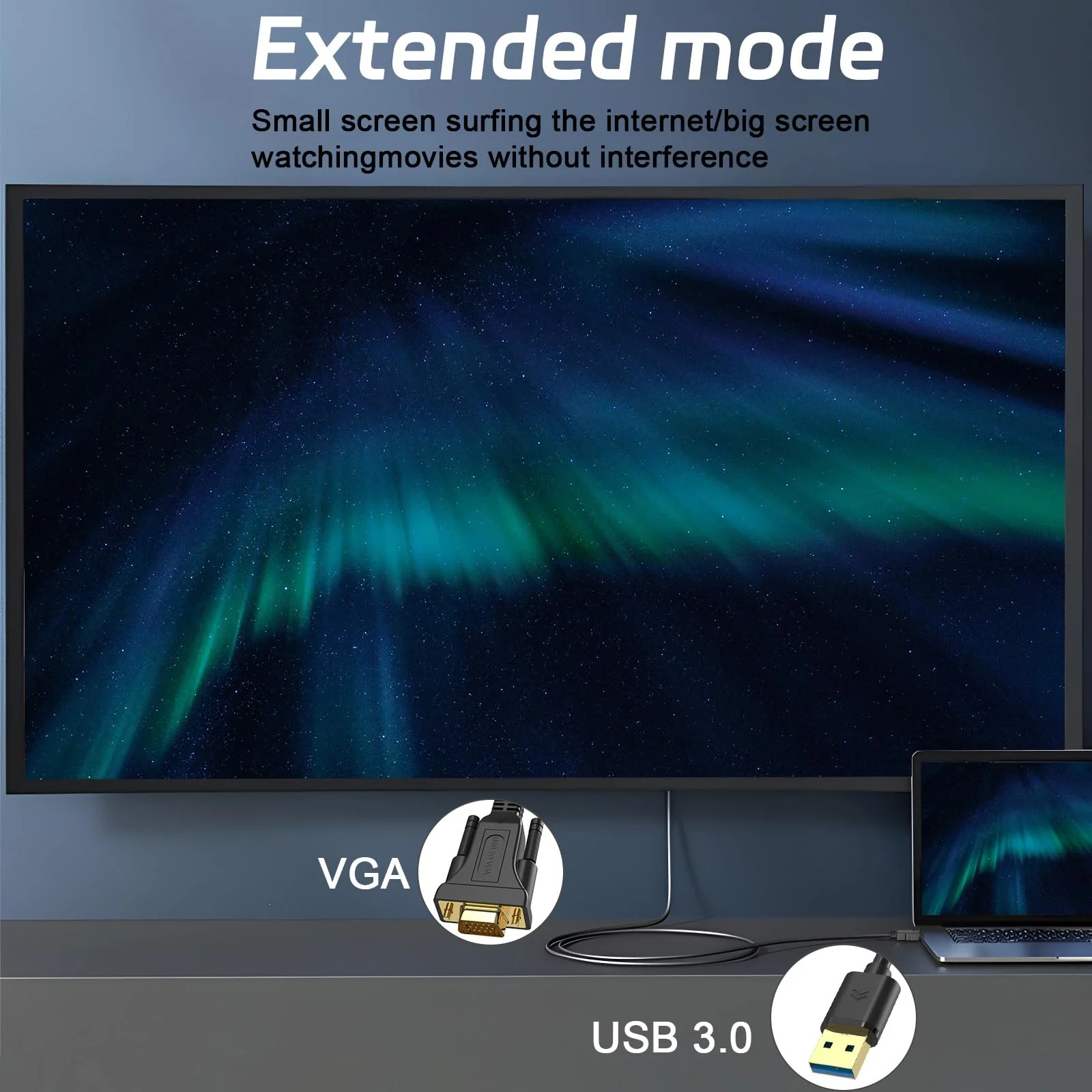 LBSC USB to VGA Adapter for Monitor，USB to VGA Adapter，USB 3.0 to VGA Male 1080P Monitor Display Video Adapter/Converter Cord,Compatible with Mac OS Windows XP/Vista/10/8/7, 5FT - Image 5