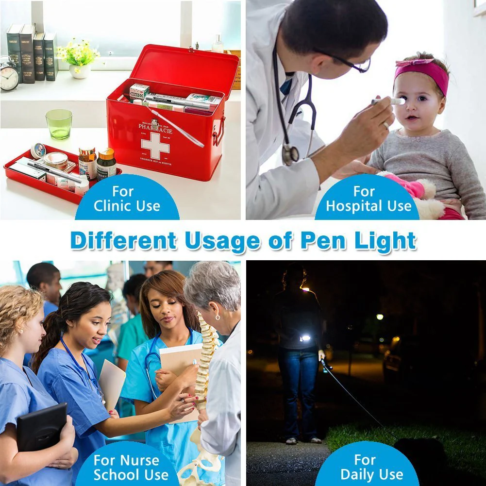 LEAGY Pen Lights for Nurses USB Rechargeable Nursing Penlight Flashlights 2 Pack White Light for Medical Students Doctors Stainless Steel Body Pack of 2 White Light - Image 6