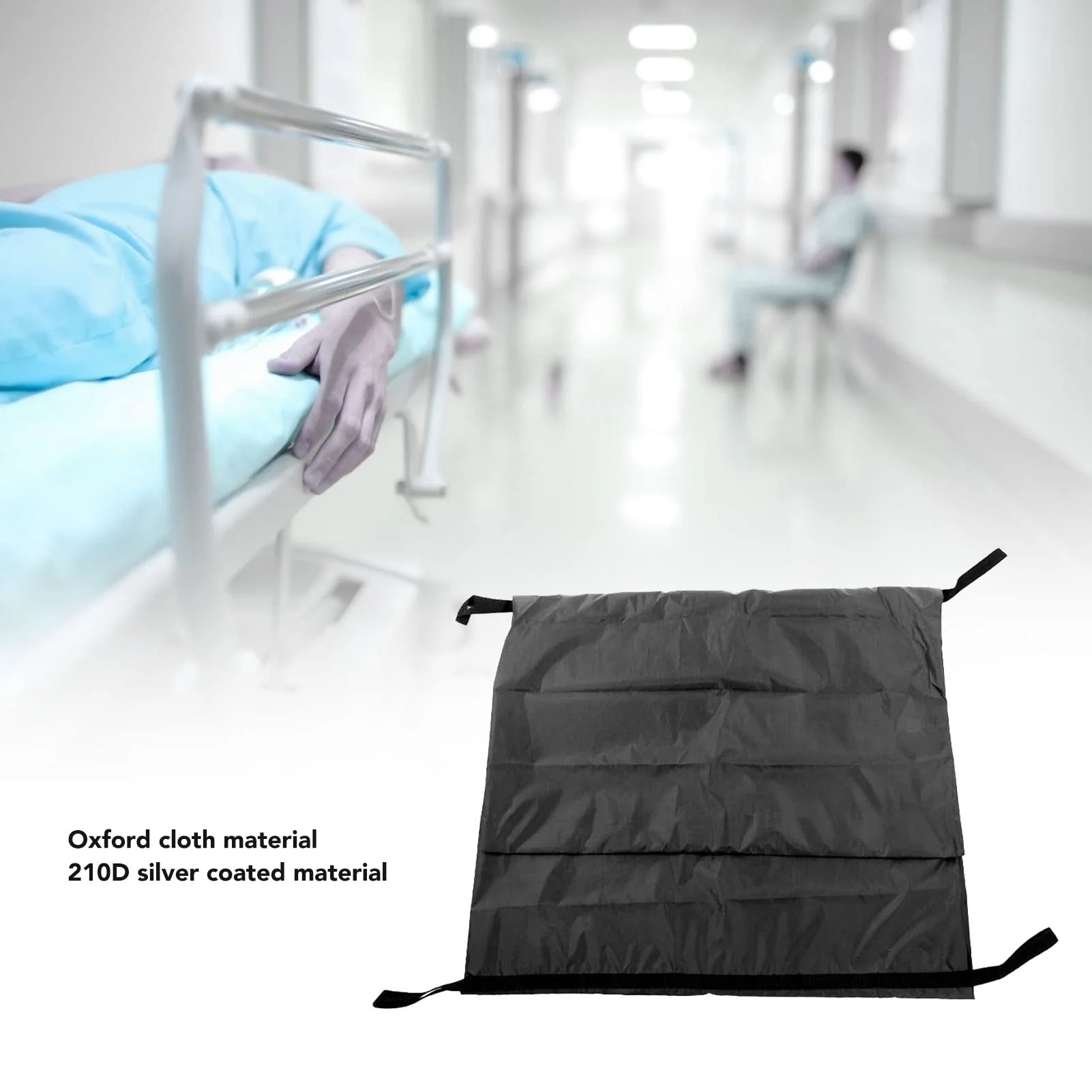 Leak Proof Body Bag, 210D Waterproof Body Bag, Body Transfer Bag, Emergency Carrier with 4 Side Handles, Funeral Supplies for Funeral, Hospital - Image 5