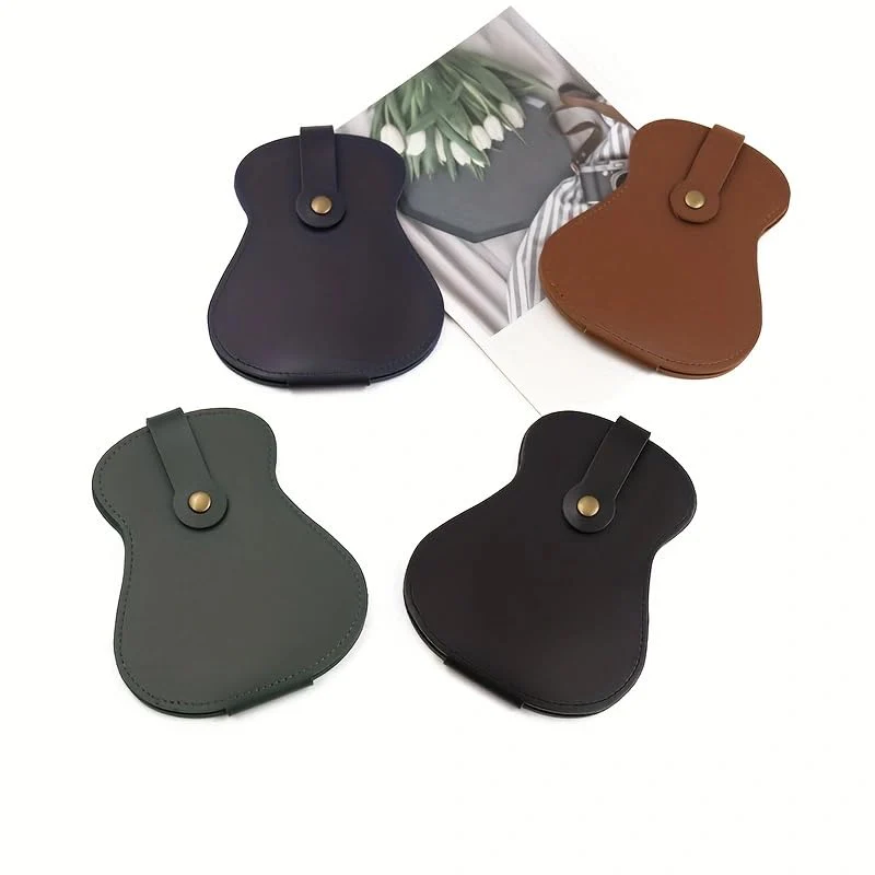 Leather Guitar Pick Holder Case,Handmade PU Leather Guitar Plectrum Holder with 18 Slots for Guitar Picks (brown) brown - Image 3