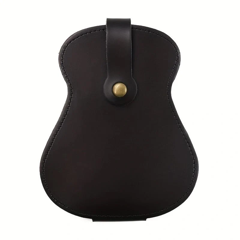 Leather Guitar Pick Holder Case,Handmade PU Leather Guitar Plectrum Holder with 18 Slots for Guitar Picks (brown) brown - Image 5