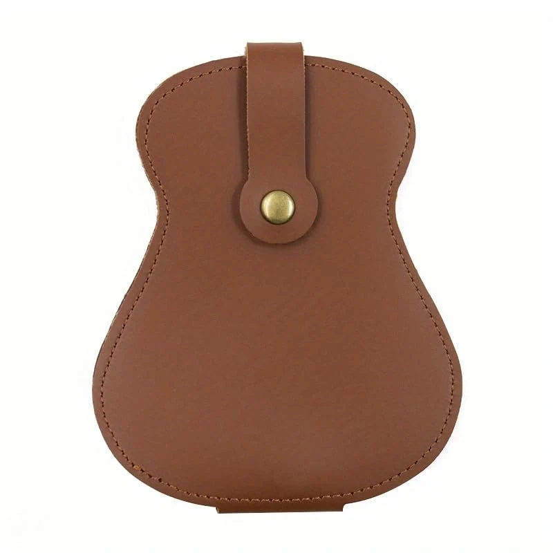 Leather Guitar Pick Holder Case,Handmade PU Leather Guitar Plectrum Holder with 18 Slots for Guitar Picks (brown) brown - Image 6