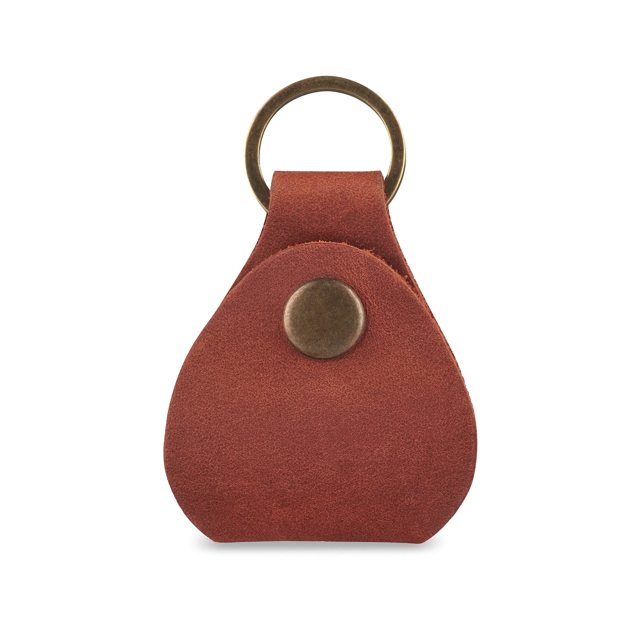Leather Guitar Pick Holder Keychain, Guitar Pick Holder Case Bag, Plectrum Key Fob Cases Bag, Gift for Guitar Players (Cognac) Cognac - Image 4