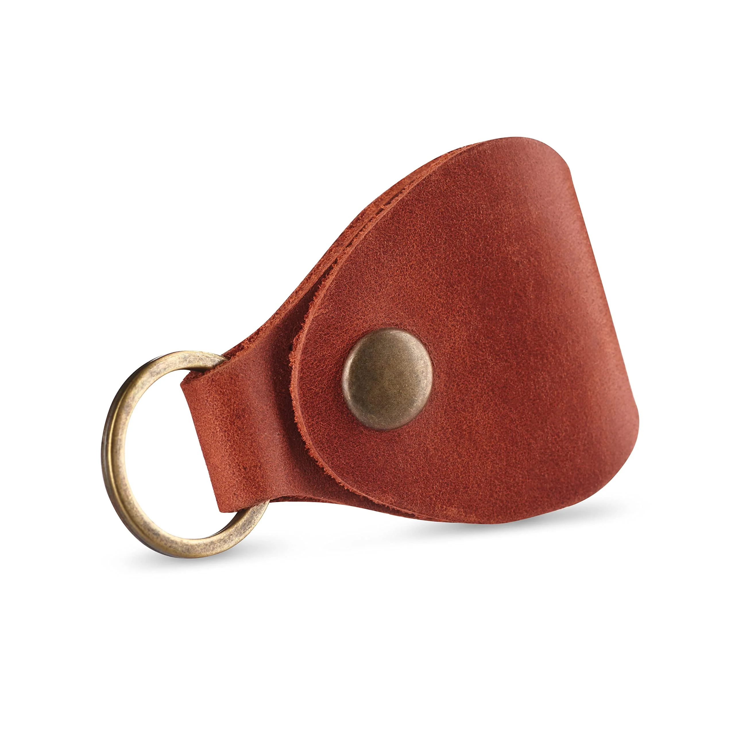 Leather Guitar Pick Holder Keychain, Guitar Pick Holder Case Bag, Plectrum Key Fob Cases Bag, Gift for Guitar Players (Cognac) Cognac - Image 6