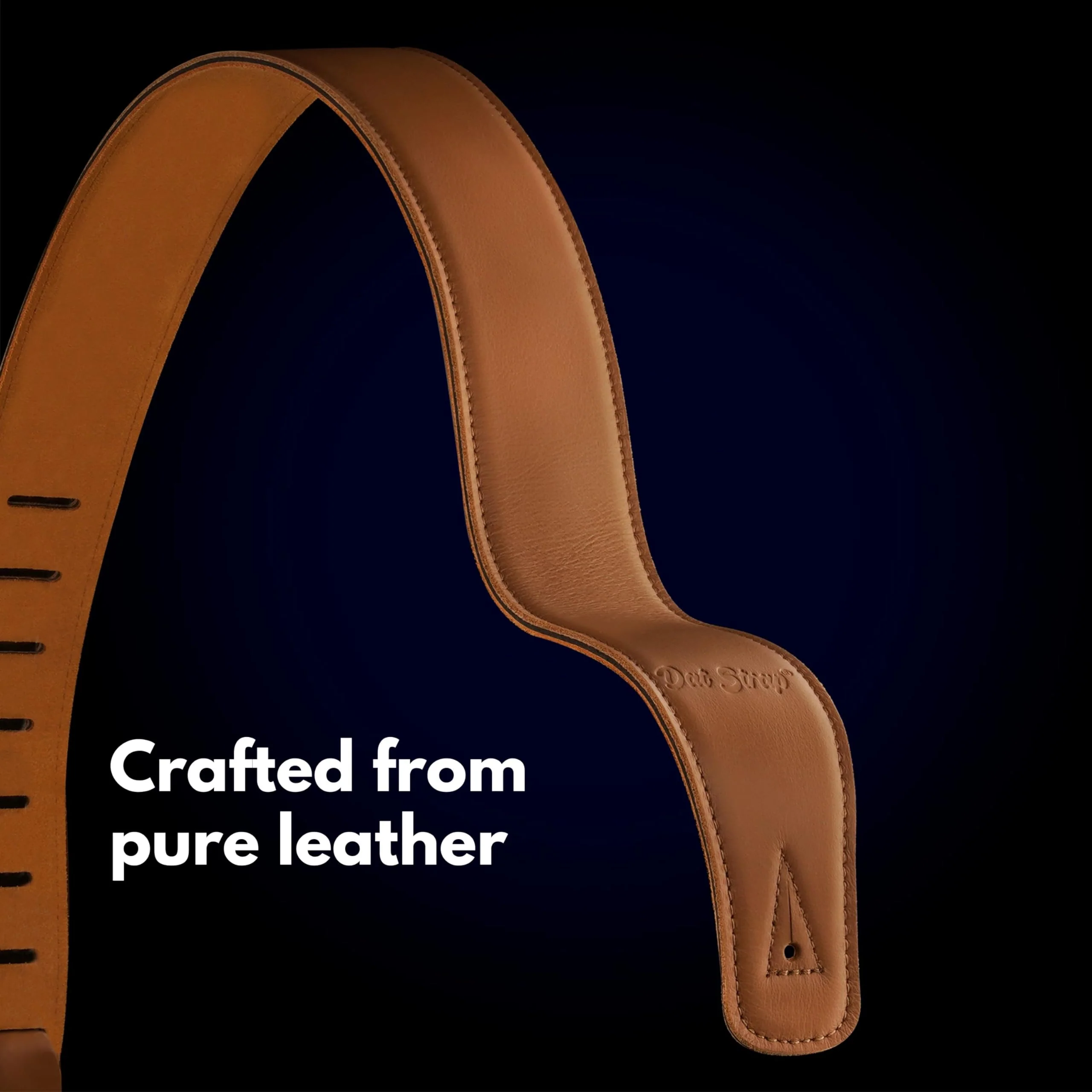 Leather Guitar Strap | for Electric, Acoustic, Electro-Acoustic, Bass, and Classical Guitar | Padded for Extra Comfort | Light Brown | Includes 2 FREE Pick Geek Steel Picks Standard - Image 2