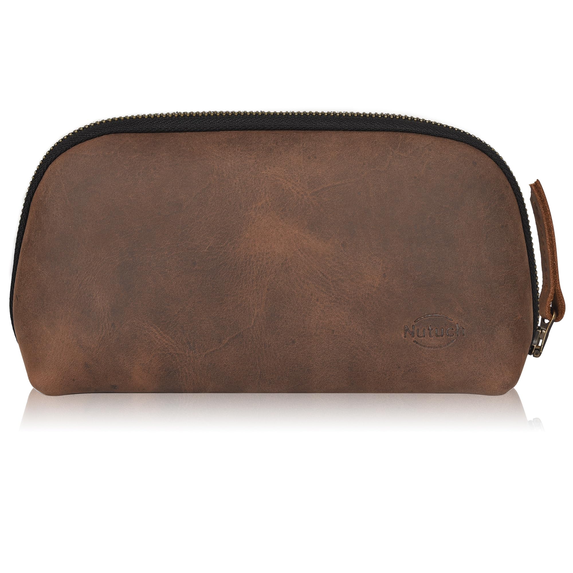 Leather Tech Pouch for Cables Chargers Phone | Tech Bag | Zipper Travel Accessory Pouch | Electronic Organizer Case Travel Bag | Cord Cable Pouch | Gadget Chargers Cable Organizers for Unisex - Image 2