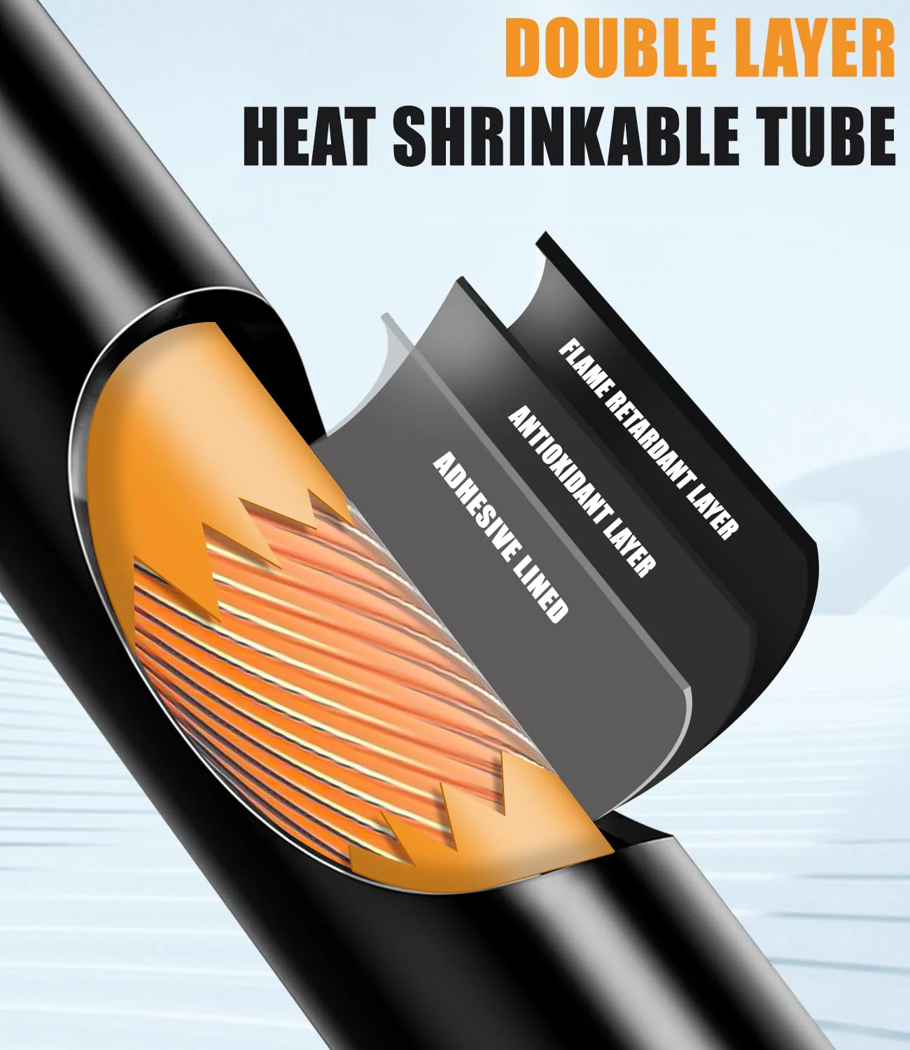 LEAZZLE Pack of 100 Heat Shrink Tubing Set, 90 mm Extra Long, 4:1 Heat Shrink Tubes with Adhesive, Double Wall Heat Shrink Tube, Waterproof for Electrical Insulation and Cable Connectors (5 Sizes, - Image 4