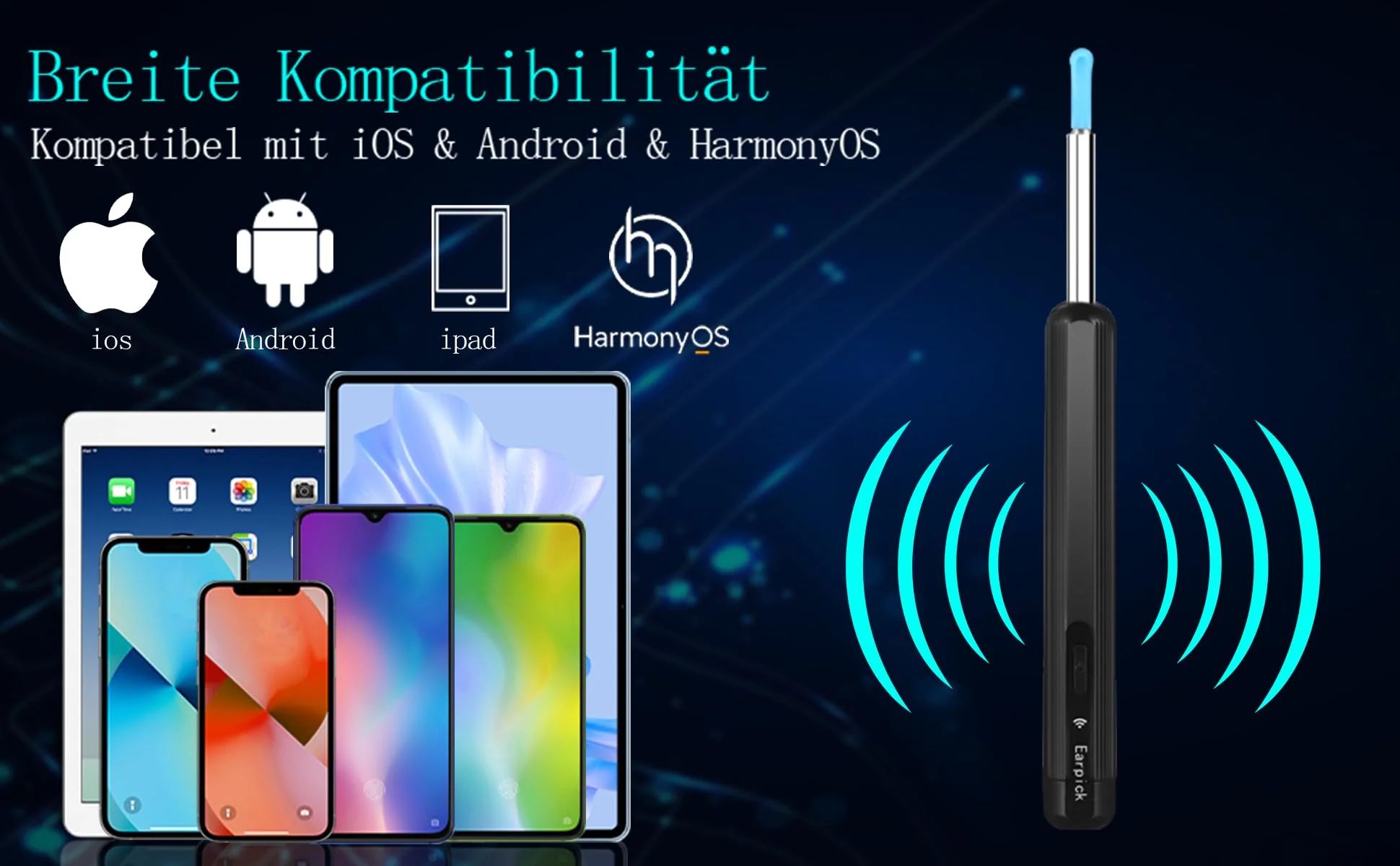LEBEXY Ear Cleaner Ear Wax Remover Otoscope 1920P WiFi Ear Cleaner Camera with 6 LEDs Ear Camera 10 mm Focal Length Ear Endoscope Ear Cleaning Ear Mirror for Android/IOS/Harmony OS - Image 5