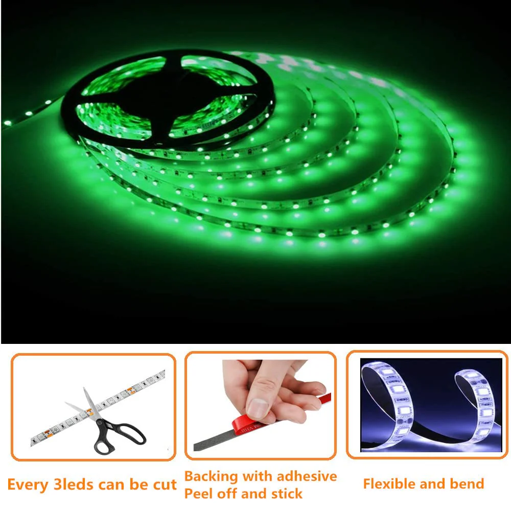 LED Boat Strip Lights, 32.8FT Marine Pontoon Led Lights, Waterproof Boat Interior Light, Under Gunnel Lights, Boat Deck Light, Night Fishing Lights, Good for Pontoon Bass Fishing Yacht Kayak (Green) Green - Image 4