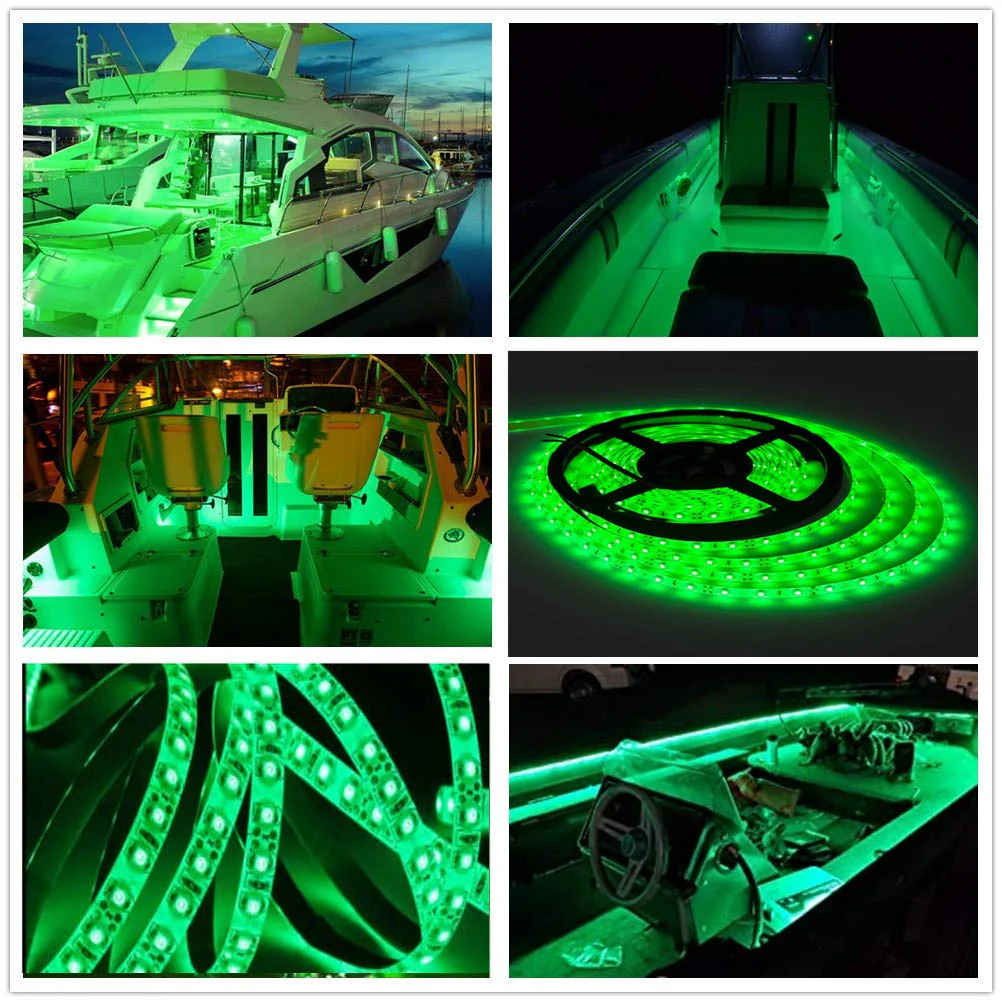 LED Boat Strip Lights, 32.8FT Marine Pontoon Led Lights, Waterproof Boat Interior Light, Under Gunnel Lights, Boat Deck Light, Night Fishing Lights, Good for Pontoon Bass Fishing Yacht Kayak (Green) Green - Image 7