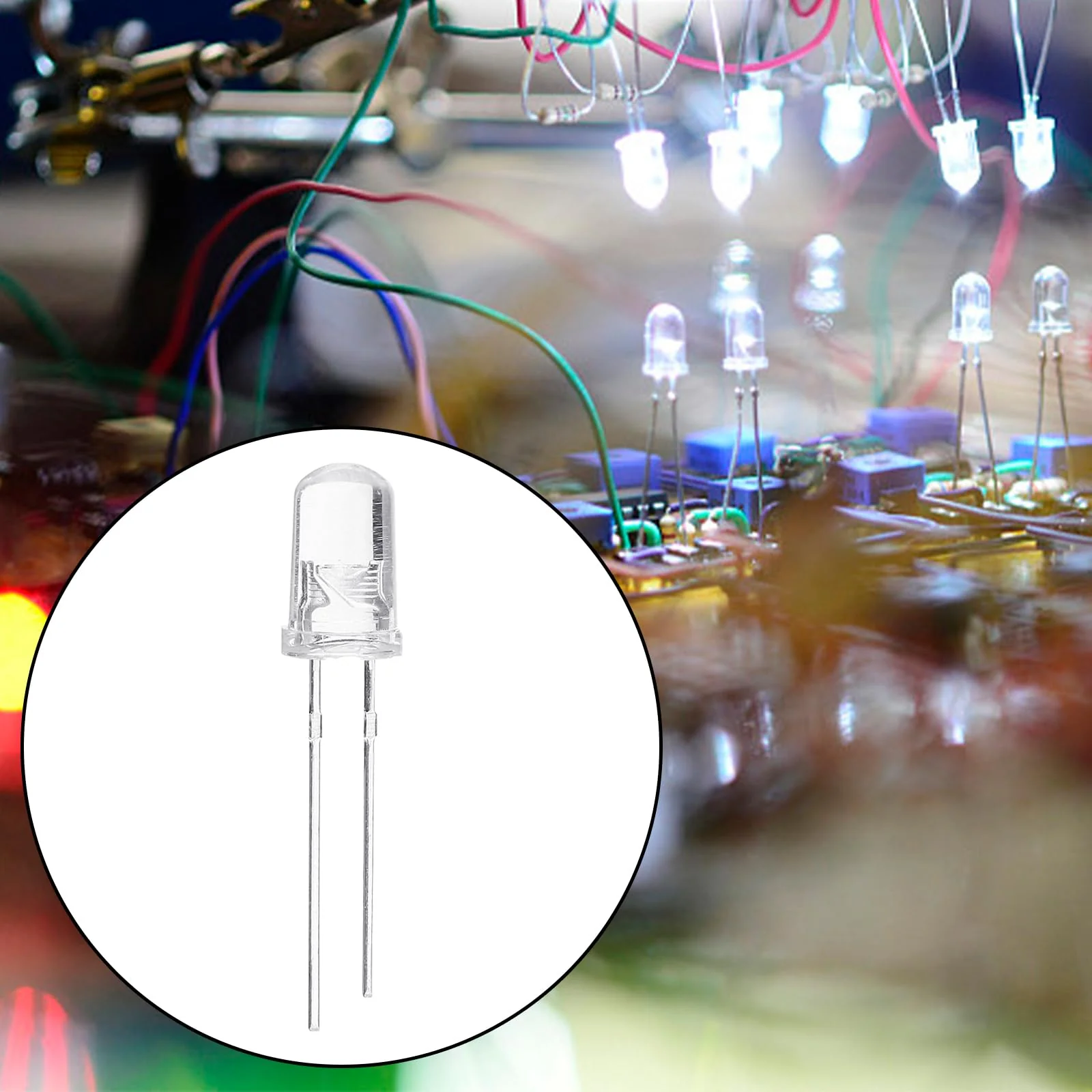 LED Diode 3 mm Light Emitting Diodes Set Warm White Red Blue Green Chartreuse White Orange Purple Pink Yellow Diodes 2 Pin (10 Colours, Pack of 200) - Image 5