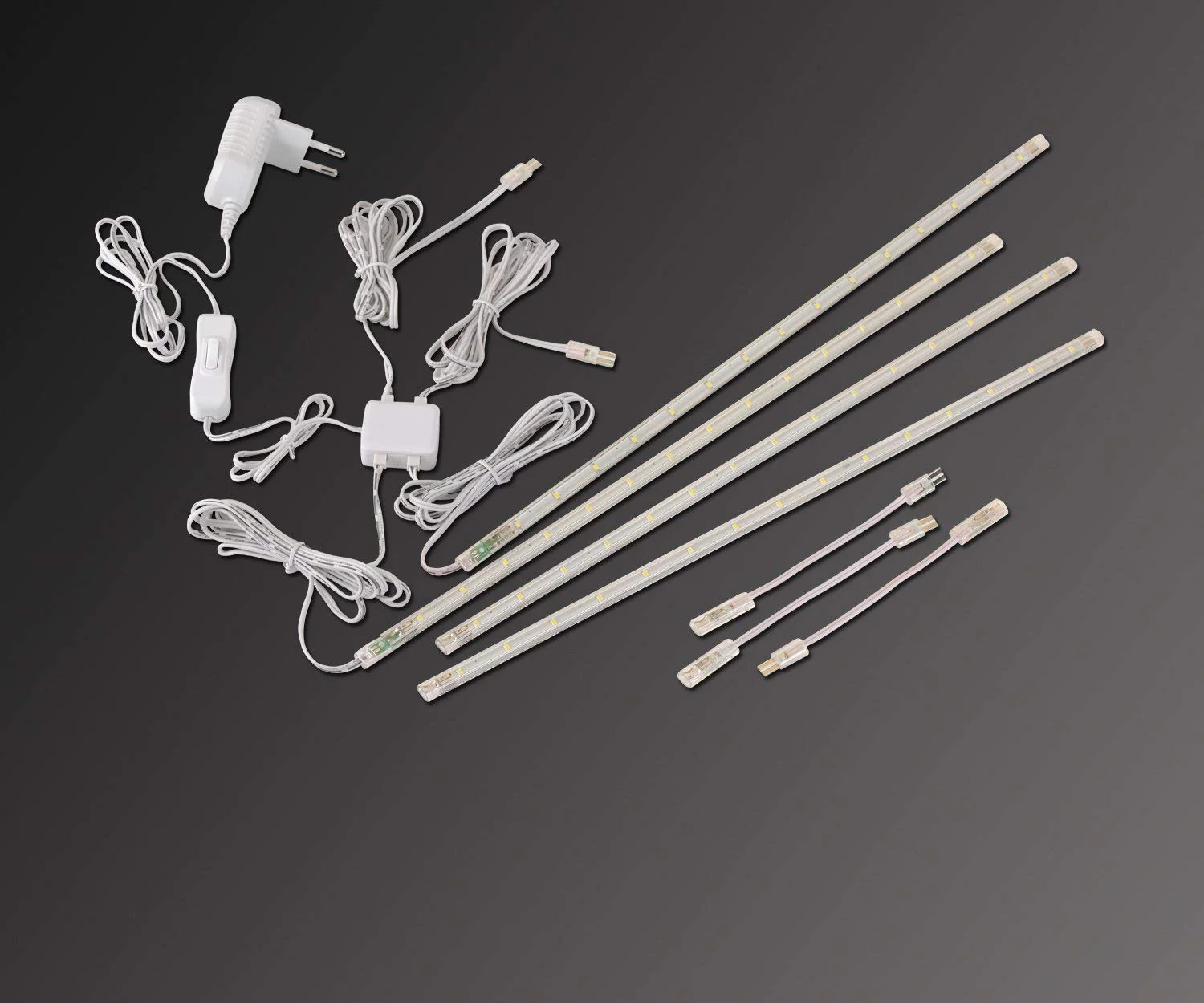 LED Display Light Bar Kit - (4) 16inches Plug-in Linkable Strip Lights for Large Display Cabinet - Series + Parallel Connection - White 6000K Cool White (6000K) - Image 6