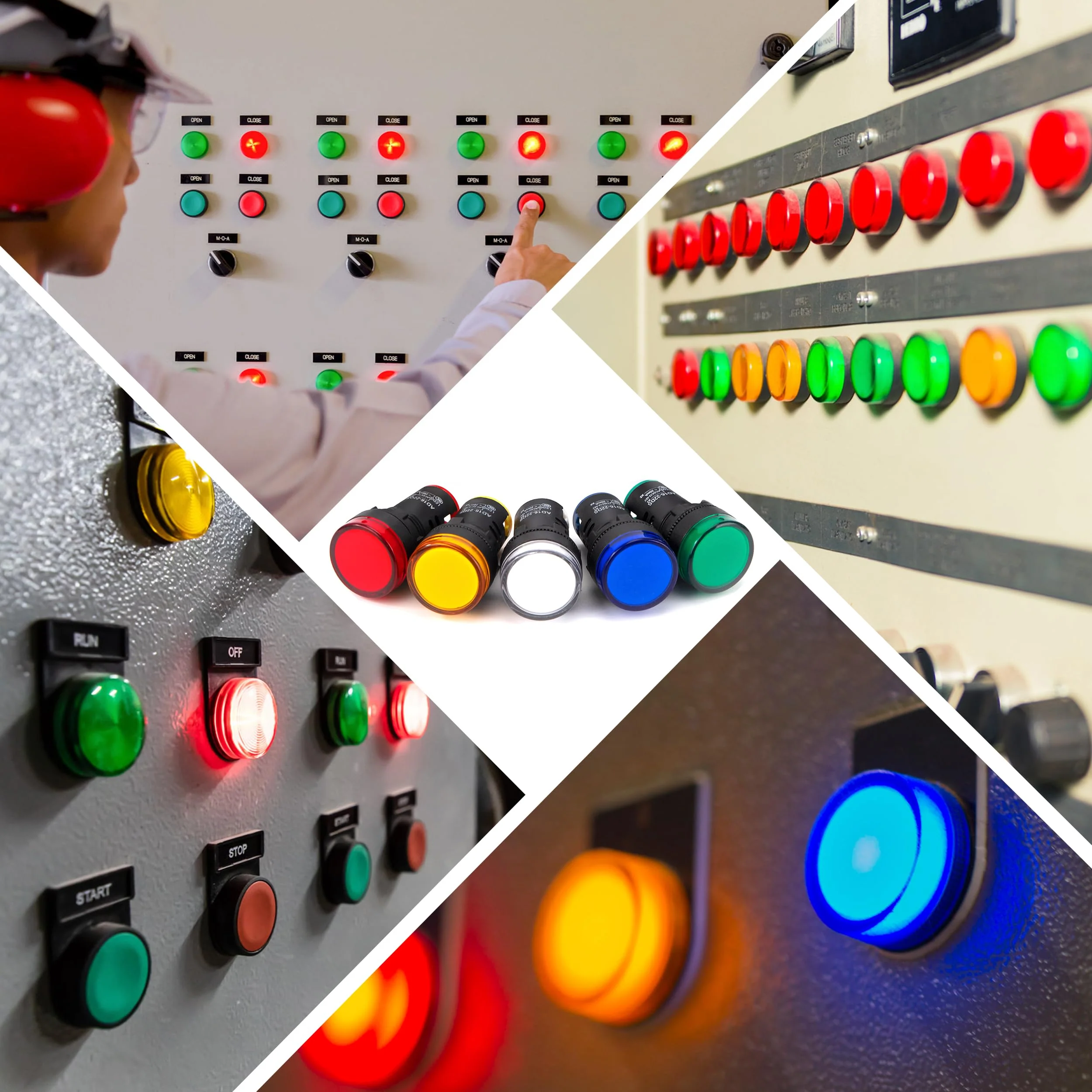 LED Indicator Light 22mm AC/DC 24V 20mA Red/Green/Blue/Orange/White AD16-22DS for Telecom Dashboard Pack of 10 - Image 6