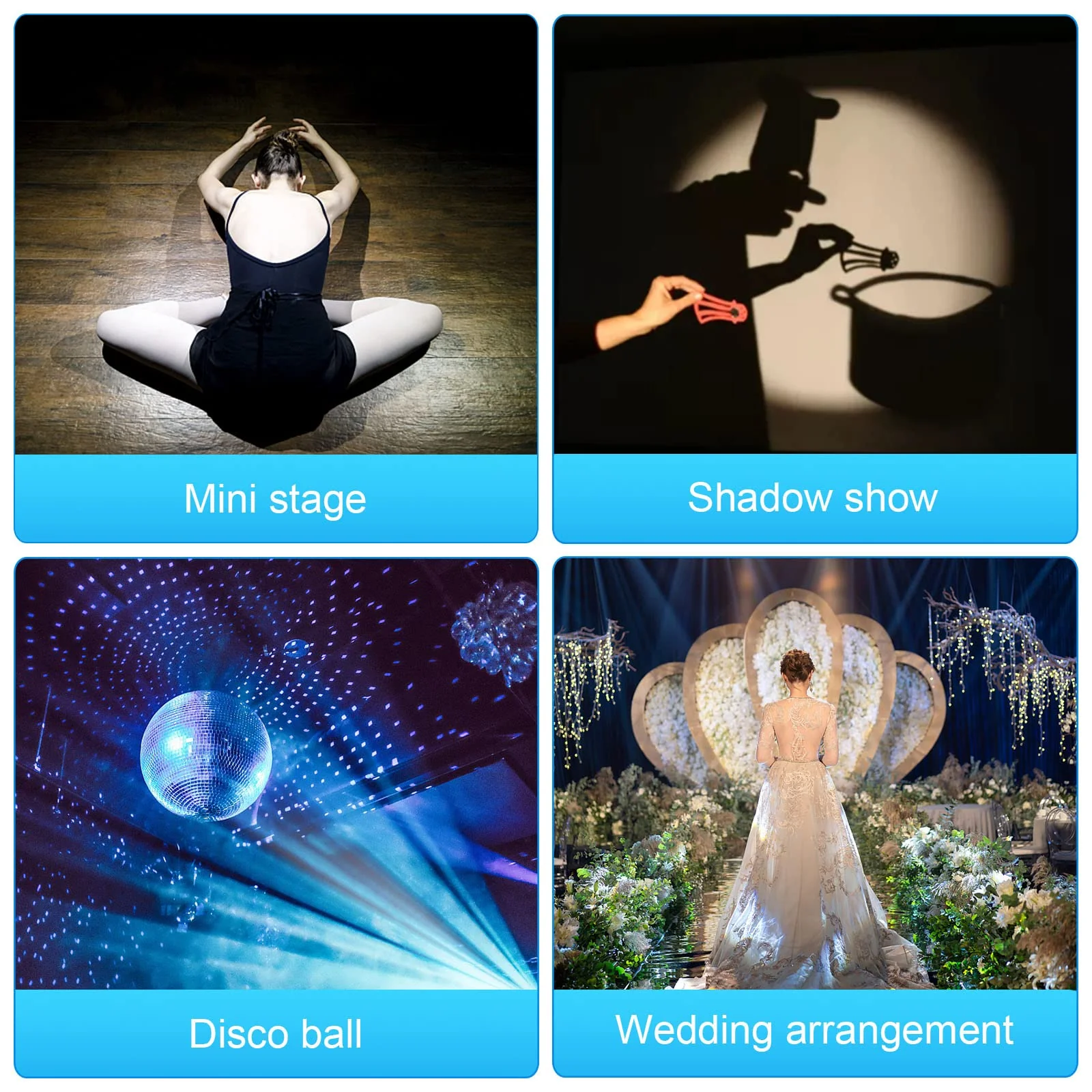 Led Pinspot Light 2 Pack, Czgor Disco Ball Spotlight 15W RGBW 4 in 1 Mirror Ball Lights with Remote Control Super Bright LED Pin Spot Light for Parties DJ Club Bar Wedding Medium 2.0 - Image 7