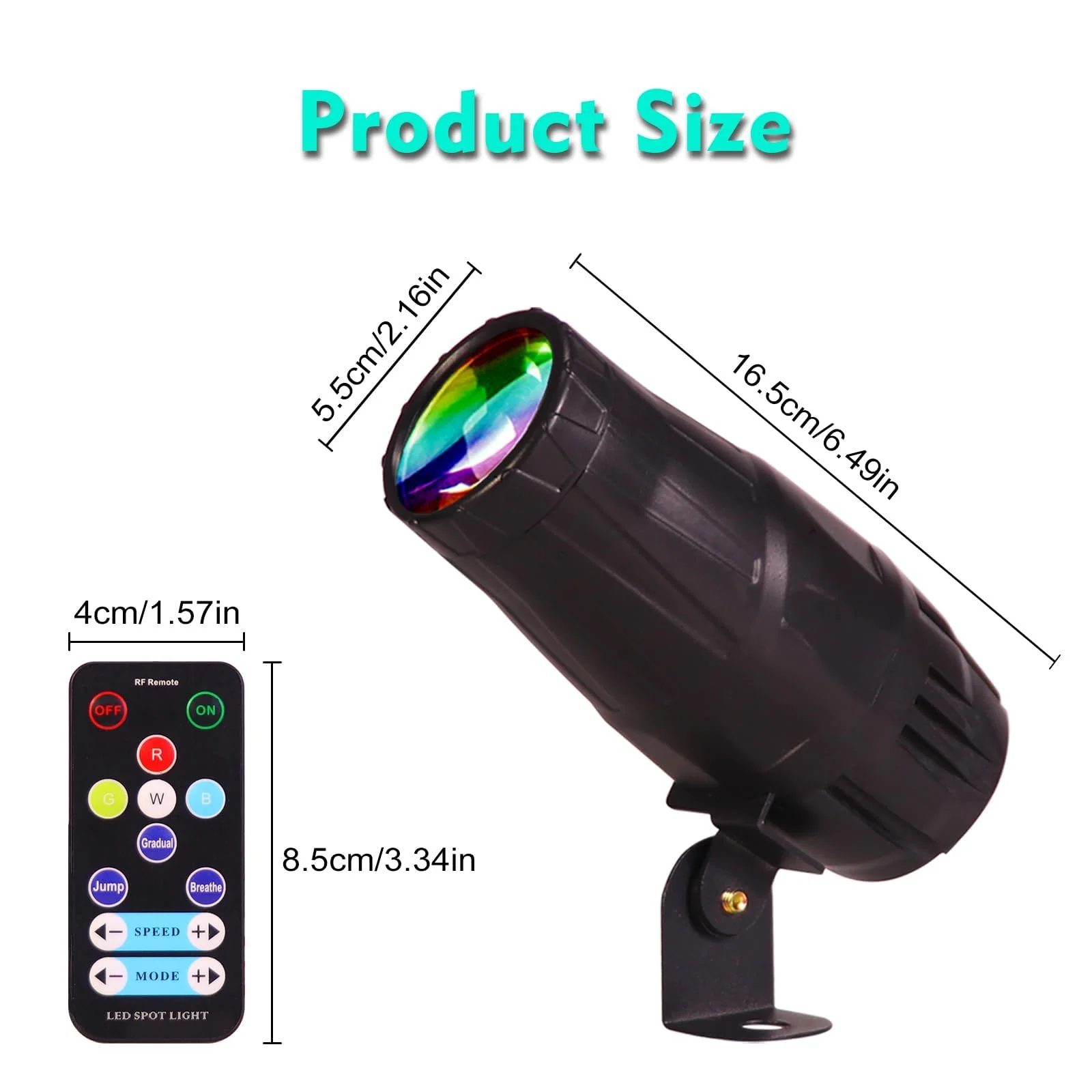 LED Pinspot Light 2 Pack,Stage Spotlight Mini 15W RGBW Disco Ball Spot Lights 4 in 1 Stage Lighting Mirror Ball Light with Remote Control for DJ Disco Party Bar Club Wedding (Spotlight) - Image 5
