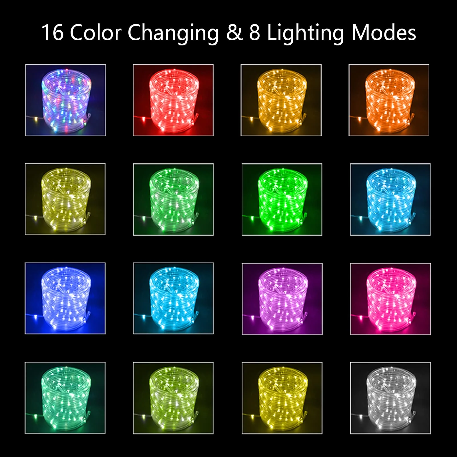 LED Rope Lights with USB Powered, 2 Pack X 33Ft 100 LED String Lights Indoor Outdoor with Remote,16 Color Changing Fairy Tube Lights for Bedroom Garden Party Wedding Christmas 33ft x 2Pack(RGB) - Image 2