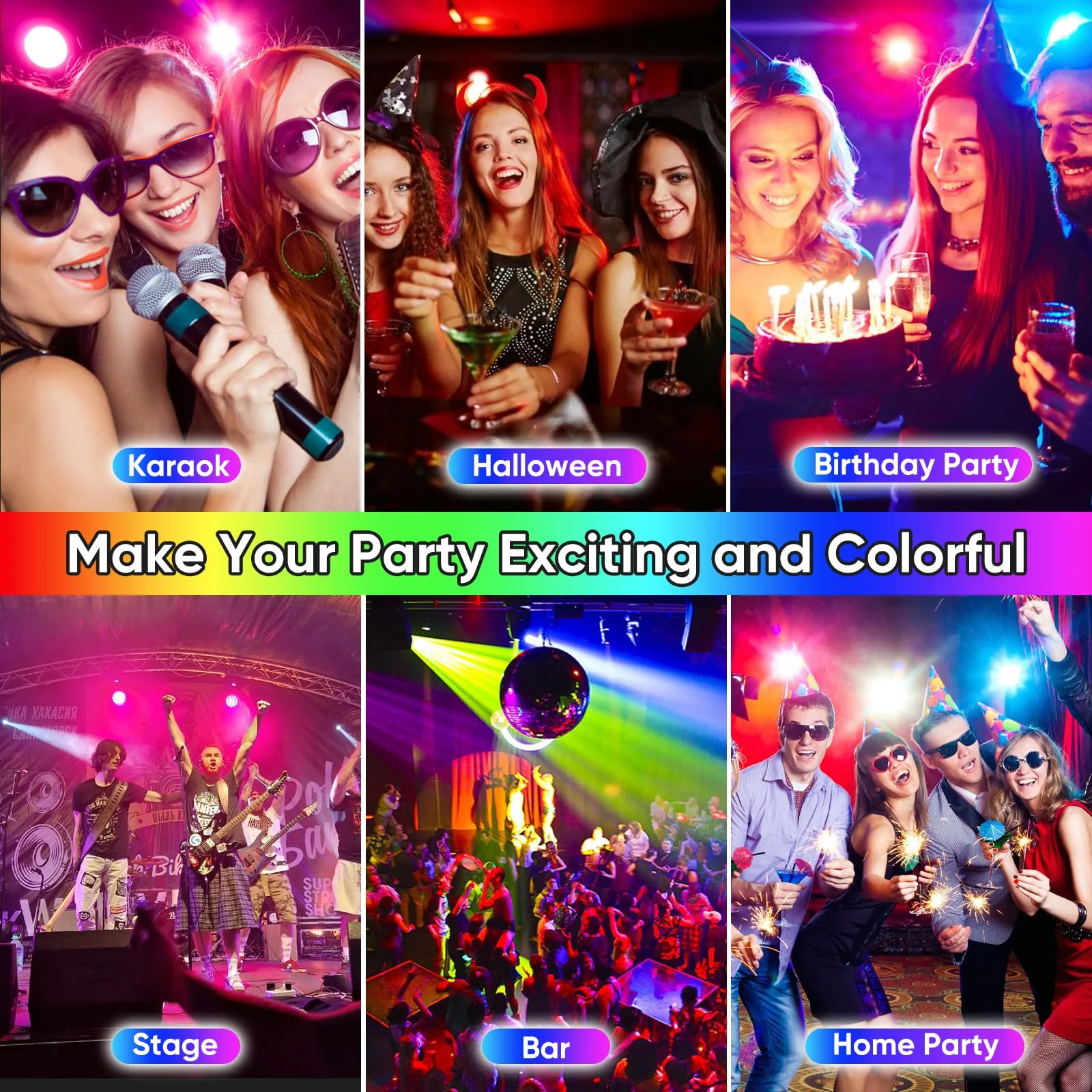 LED Stage DJ Par Lights: RGB 36 LED Uplights with Sound Activated Remote Control - Strobe Light for Parties Events Church Bar Wedding Dance Club DMX Lighting 1 Pack 1 PCS - Image 7