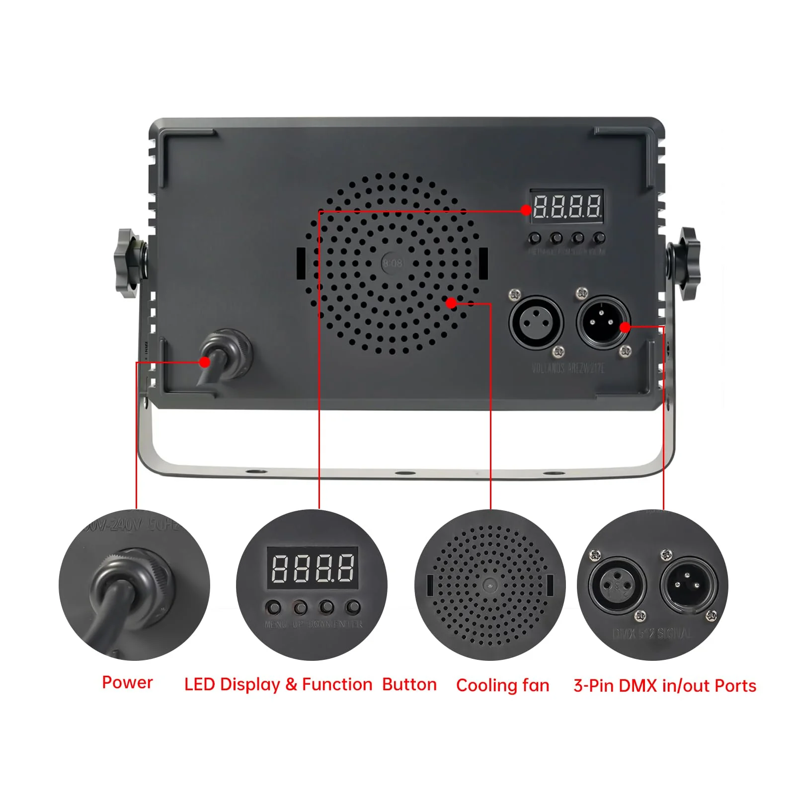 LED Stage Strobe Light, 8 Partition RGB 3-in-1 DMX512 Sound Activated Control Wall Wash Effects Lighting for dj Bar Disco Party Events Wedding Church - Image 5