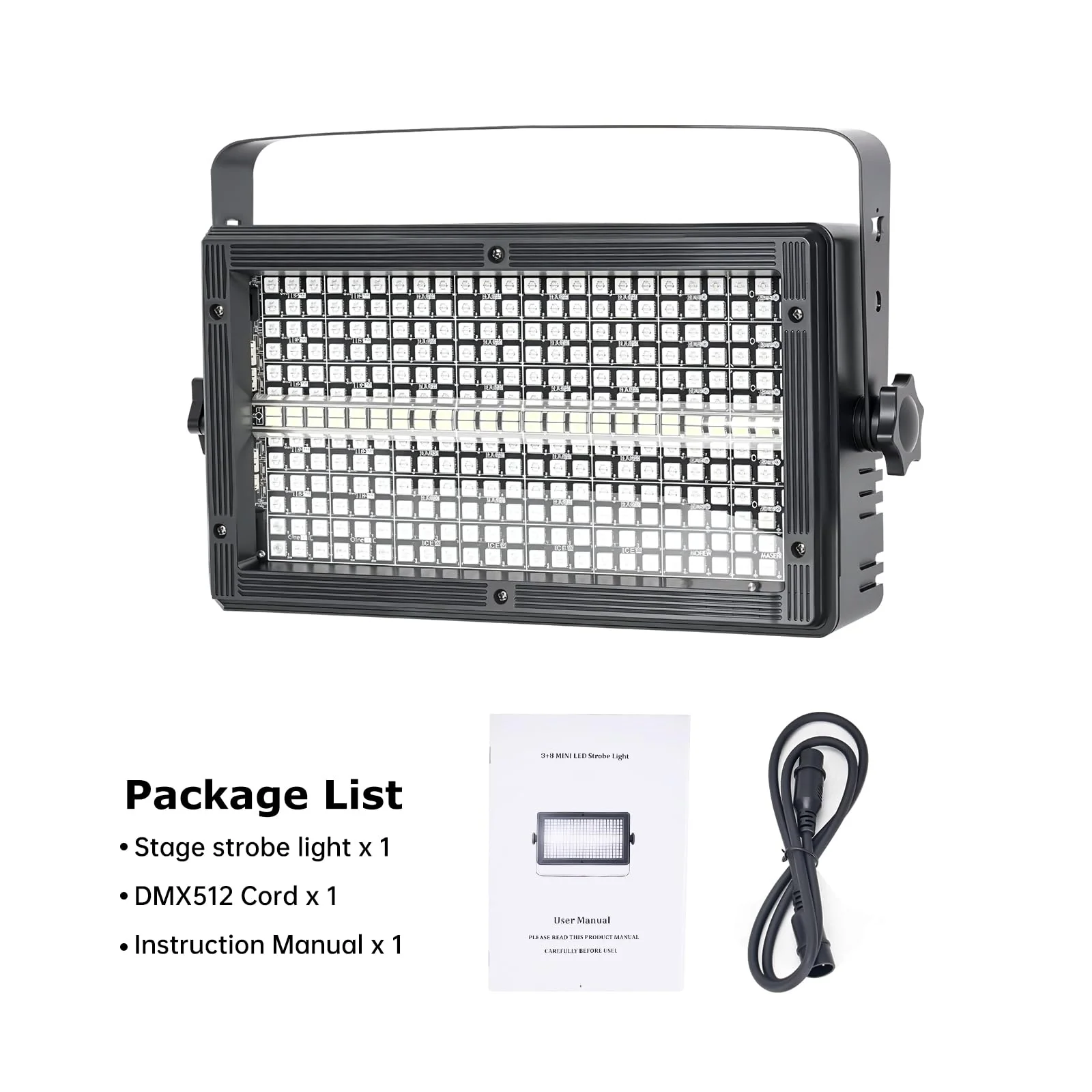 LED Stage Strobe Light, 8 Partition RGB 3-in-1 DMX512 Sound Activated Control Wall Wash Effects Lighting for dj Bar Disco Party Events Wedding Church - Image 6