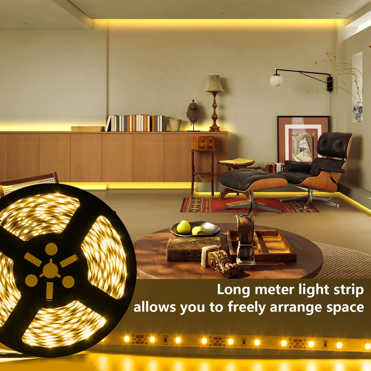 LED Strip Lights 100ft Dimmable 3000K Bright Warm White Strip Lighting, 30M 1800 LEDs 2835 Flexible Ribbon Light 12V LEDs Tape LED Lights for Bedroom Kitchen Home Decoration - Image 3
