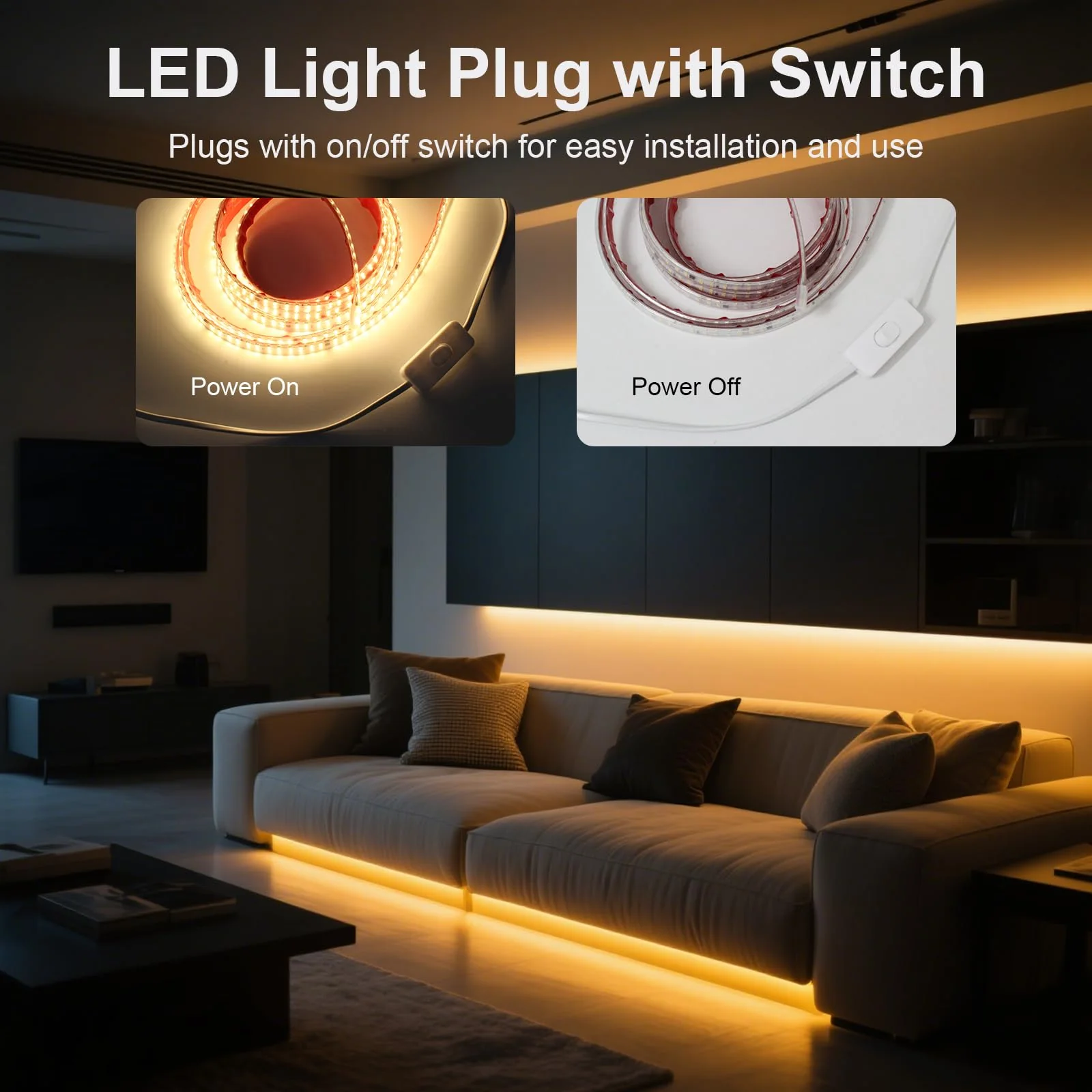 LED Strip Lights Outdoor Waterproof 16.4FT AC 110 Volts Cuttable LED Light 5M 240LEDs/m 4000K with Adhesive Double LED Bead Lighting for Bedroom Indoor Patio Christmas Decor White 4000K - Image 8