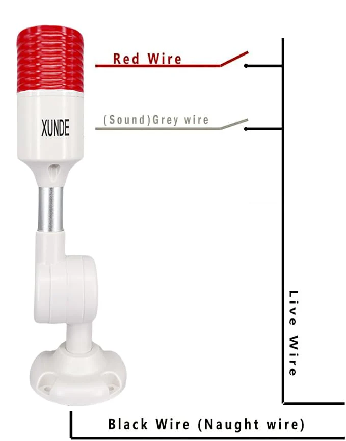 LED Warning Lights XUNDE Industrial Signal Lamp Machine Equipment Indicator Lights, Sound and Light Alarms 24V DC (1-Layer) 1-Layer - Image 2