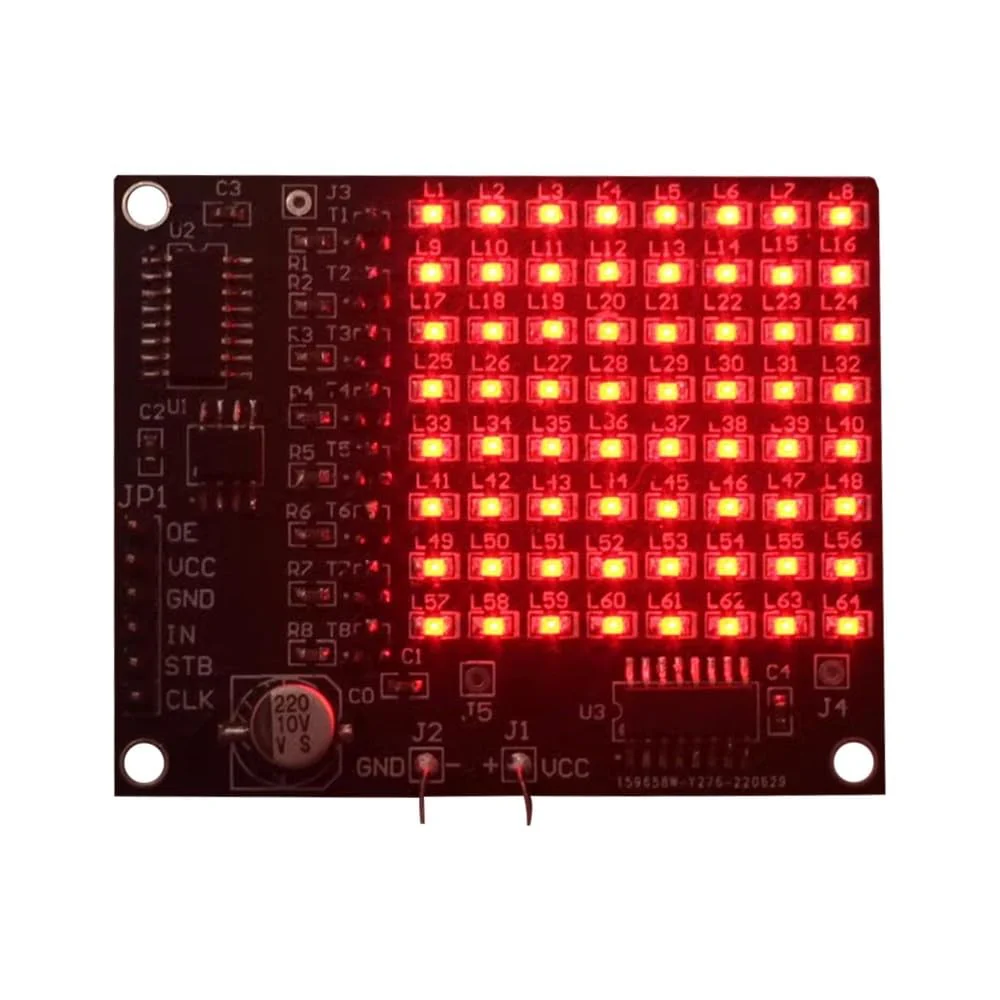 LED Welding Practice Board Kit, DX-TP16 64 SMD LED Patch Matrix Advertising Screen Soldering Practice Kit for Beginners - Image 2