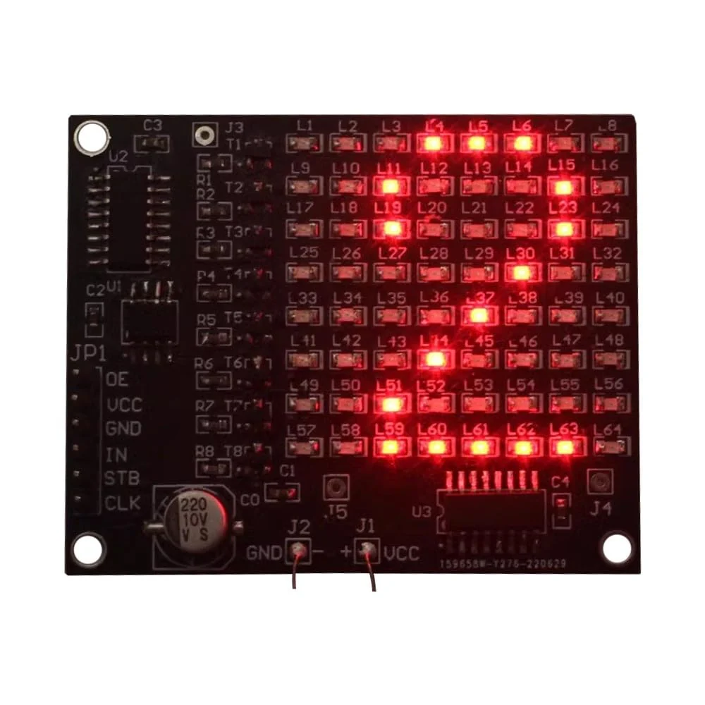 LED Welding Practice Board Kit, DX-TP16 64 SMD LED Patch Matrix Advertising Screen Soldering Practice Kit for Beginners - Image 6